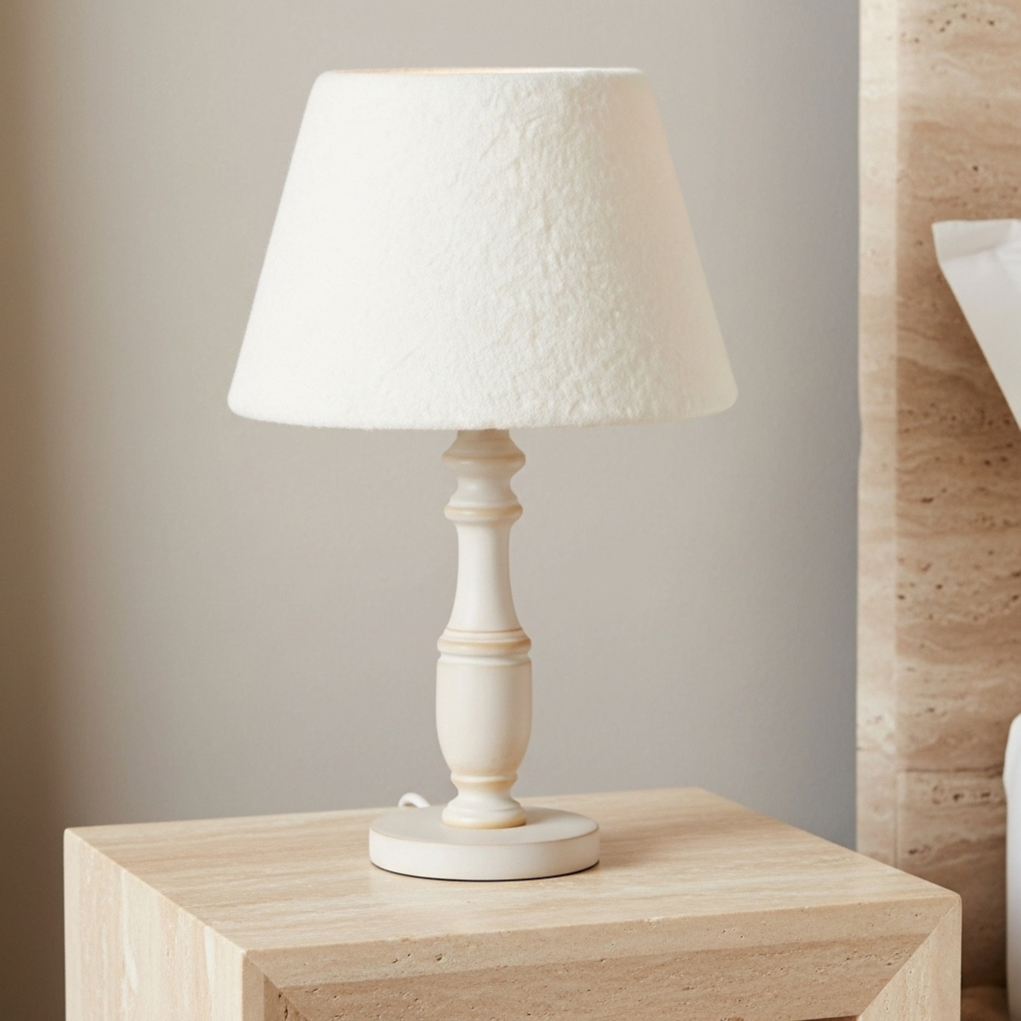 Lampe de Table Bouclette Blanche