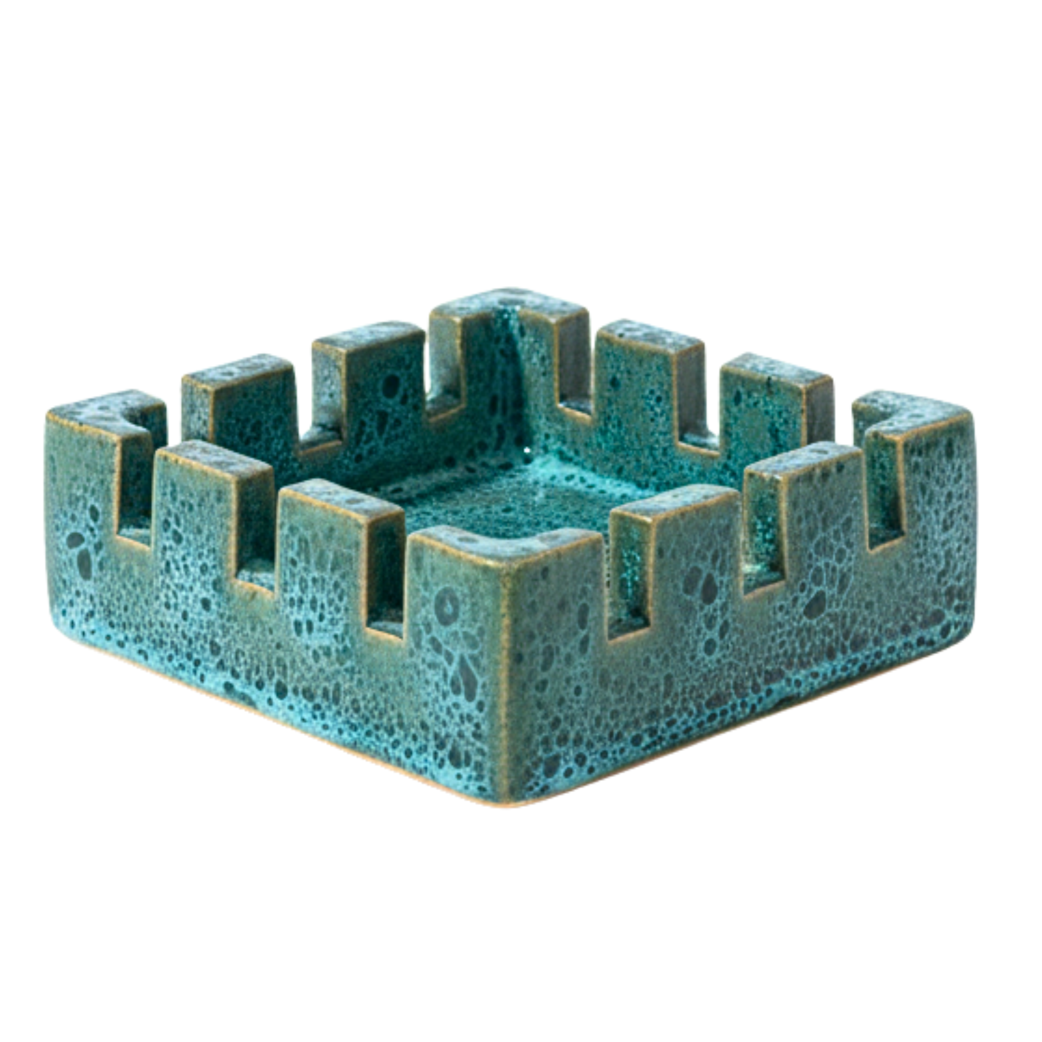 Cendrier Design en Céramique Turquoise – Élégance Méditerranéenne