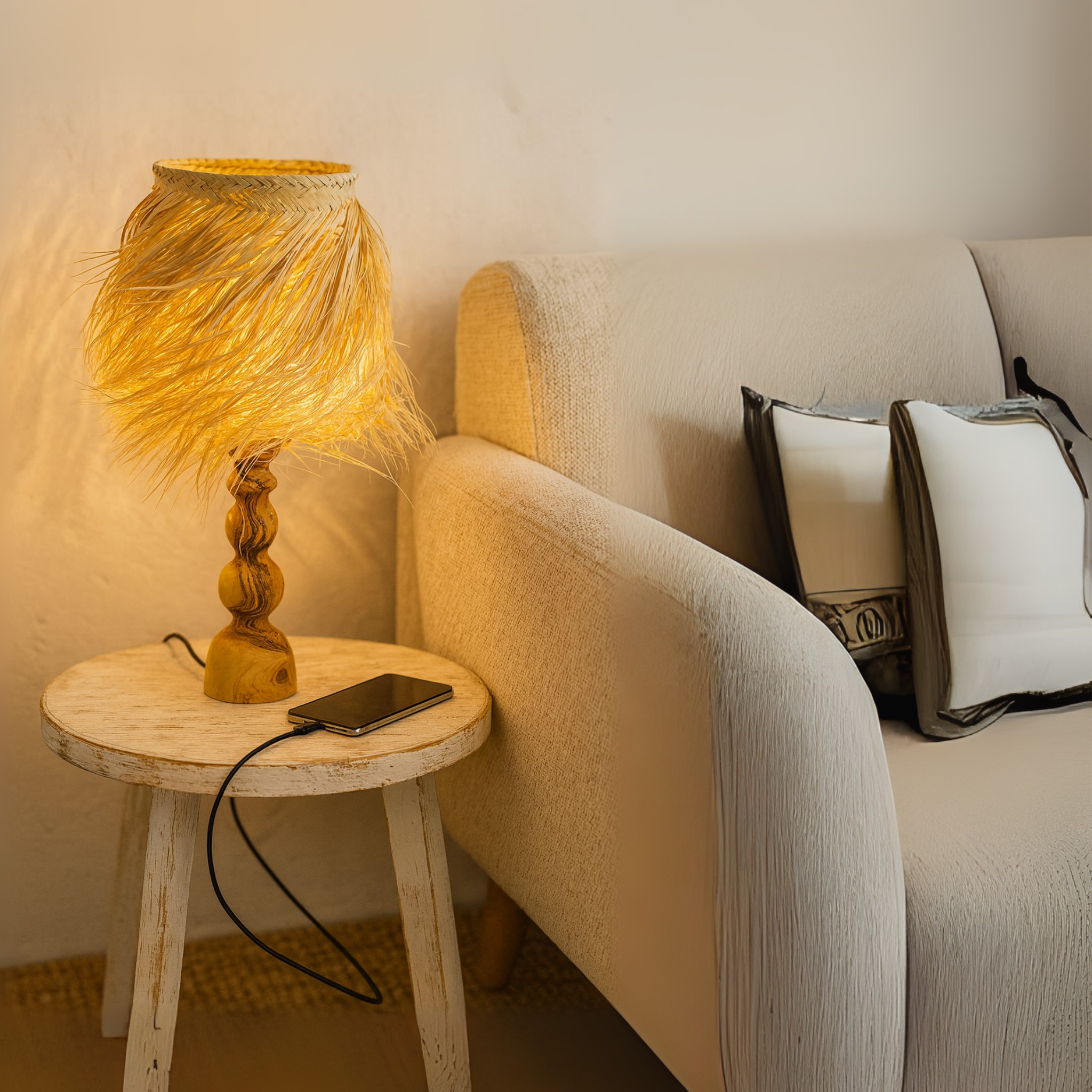 Veilleuse Bohème en Palmier | Bois d’Olivier | Fiolla Home