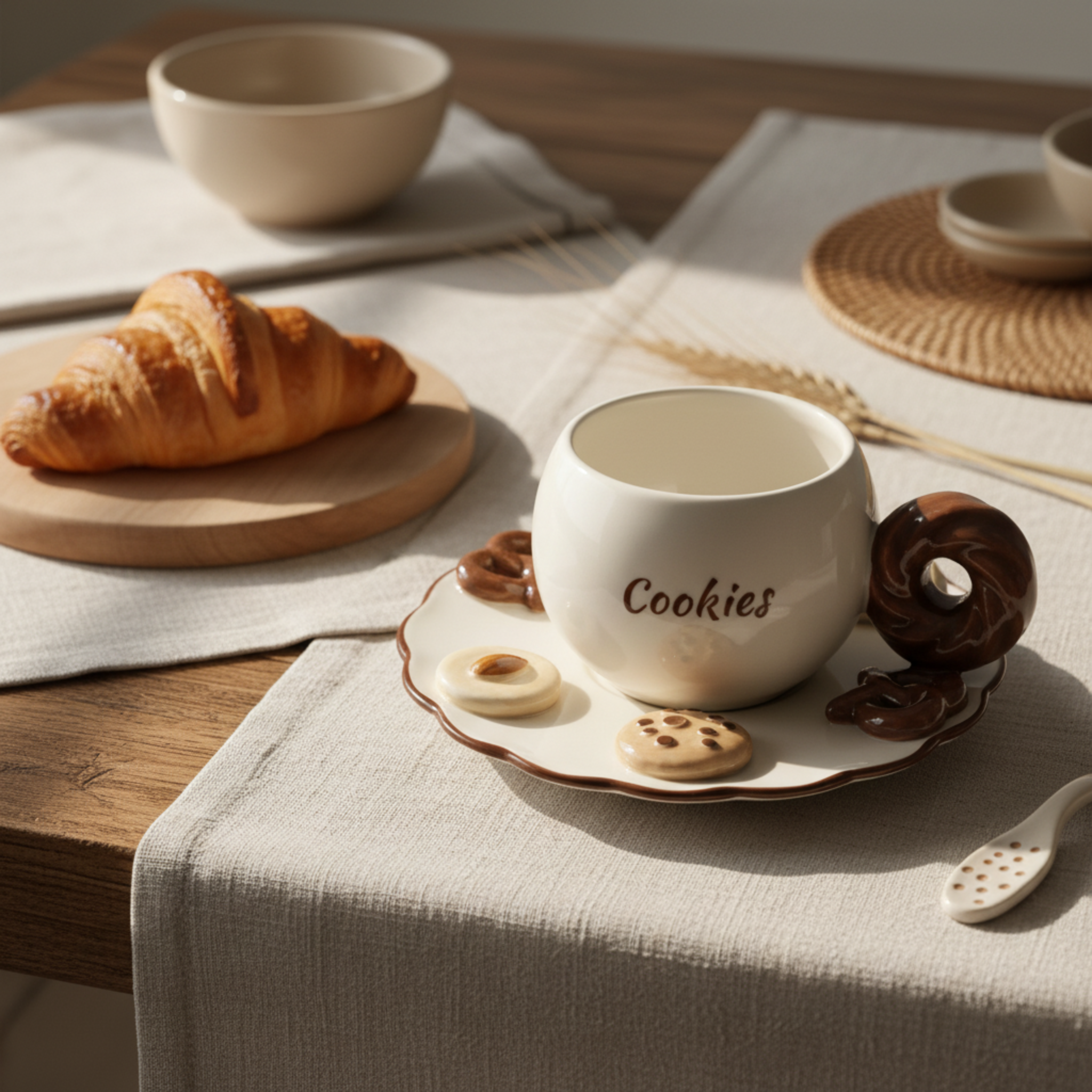Tasse "Cookies" Gourmande — Mug avec Anse Donut & Biscuits 3D
