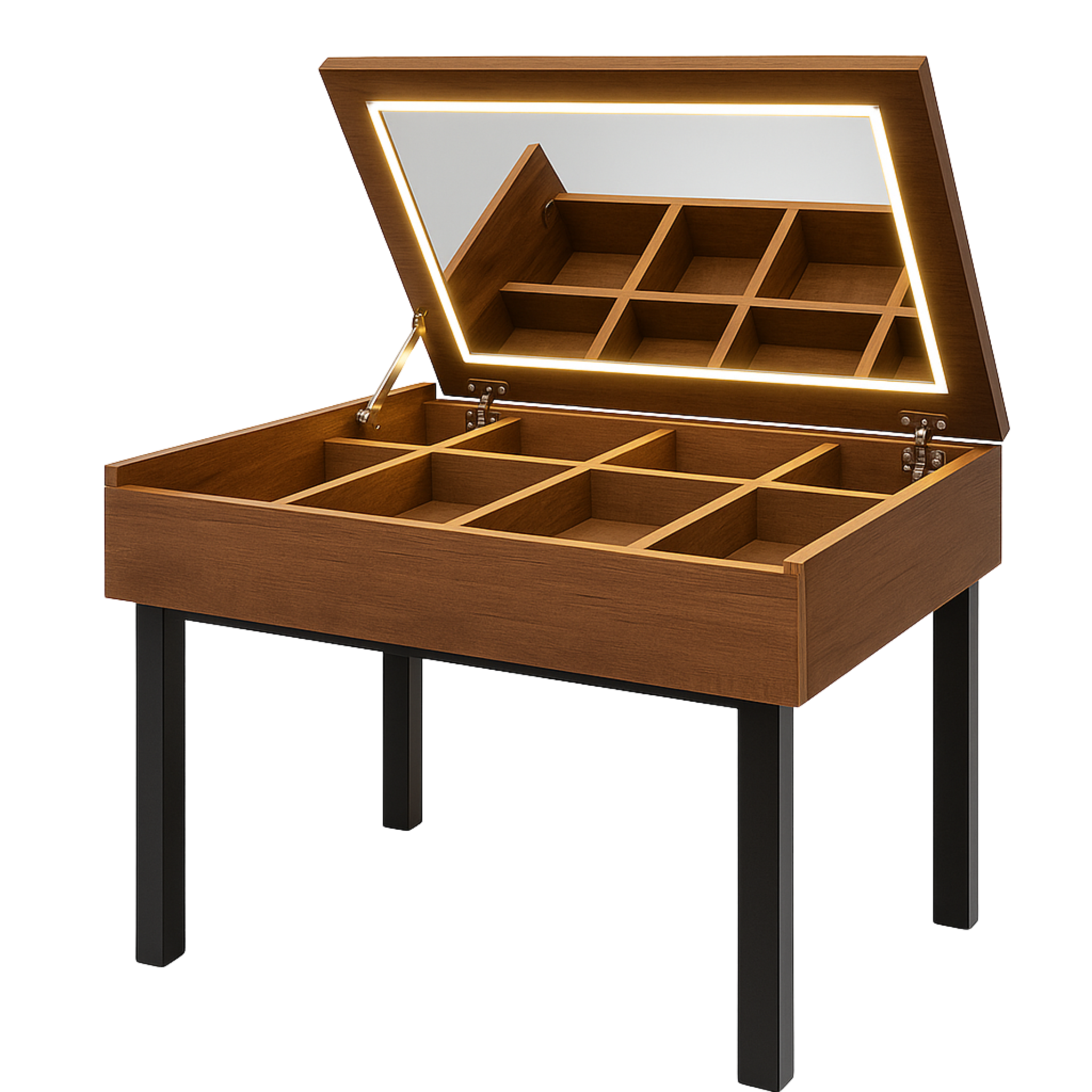 Bureau/Coiffeuse 2-en-1 avec Miroir LED | Tunisie | Fiolla Home