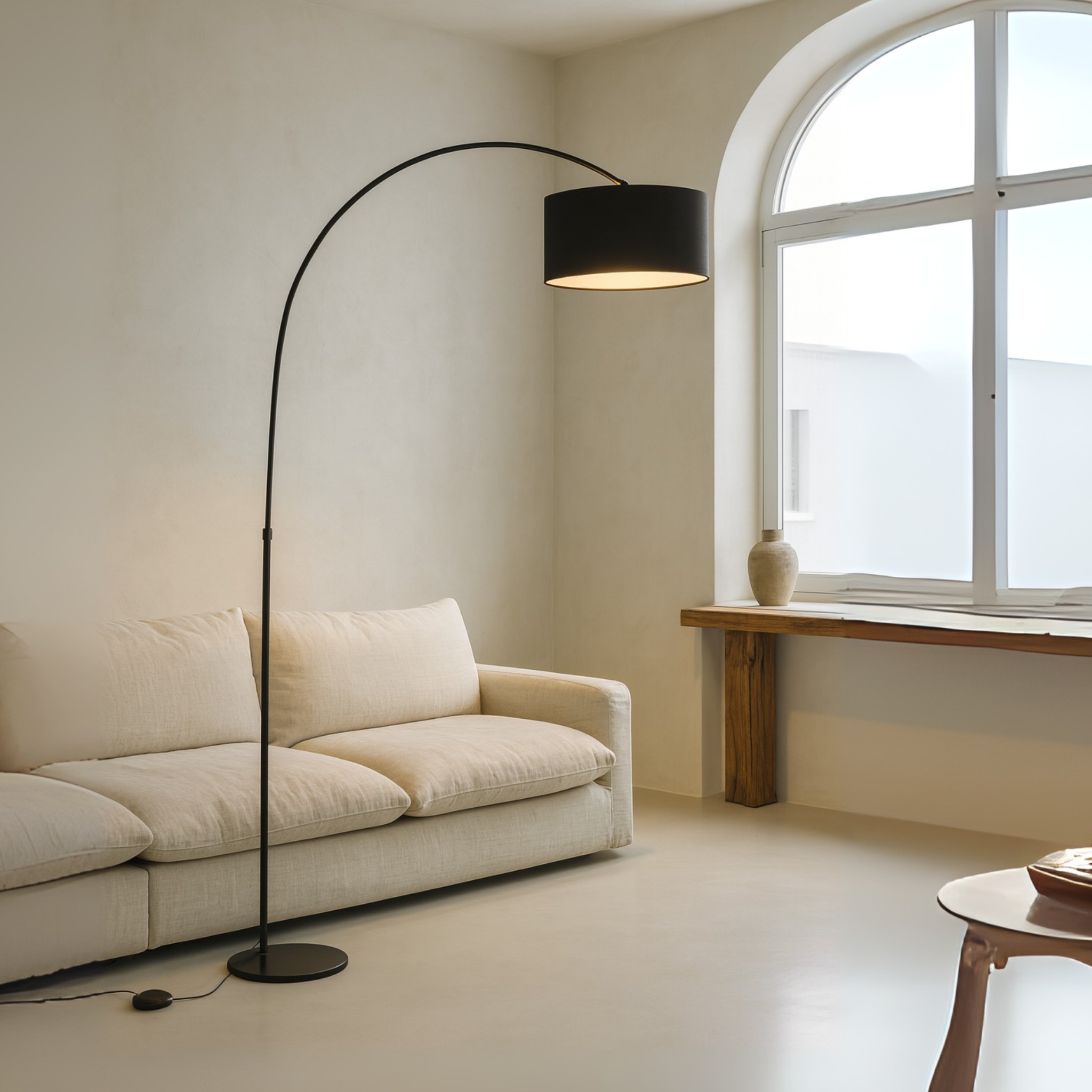 Luminaire Lampadaire Tunisie | Arc noir moderne LED | Fiolla Home