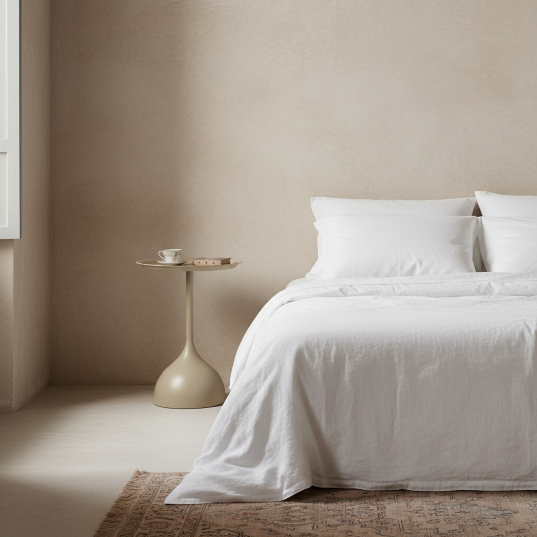 Table d'Appoint Tulipe Design Grège – Élégance Moderne Tunisie