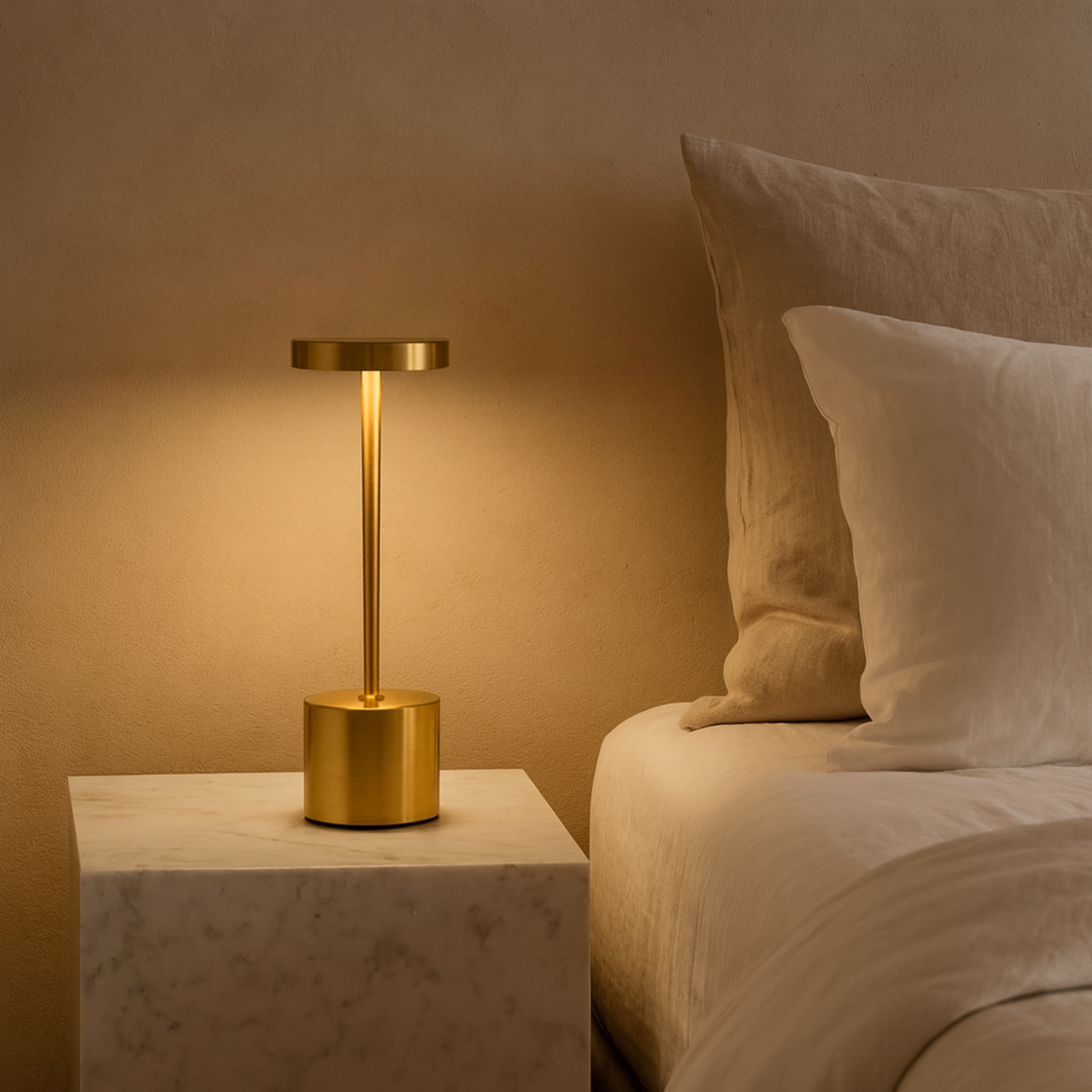 Lampe LED Dorée Minimaliste – Design Cylindrique Moderne