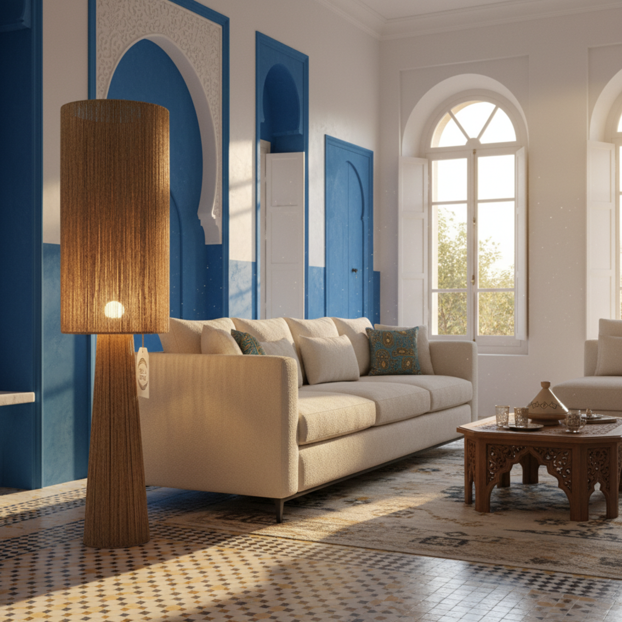 Lampadaire "OASIS" par Fiolla Home – Luminaire Artisanal Luxe Tunisie