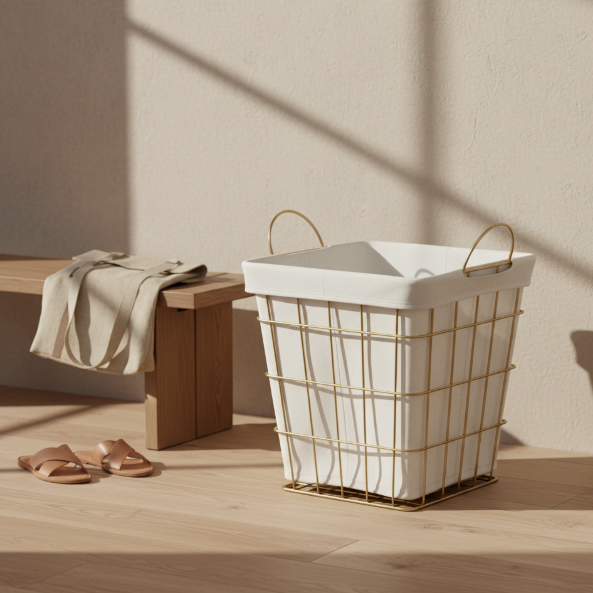 Panier à Linge Tunisie | Design Élégant avec Housse Tissu | Fiolla Home