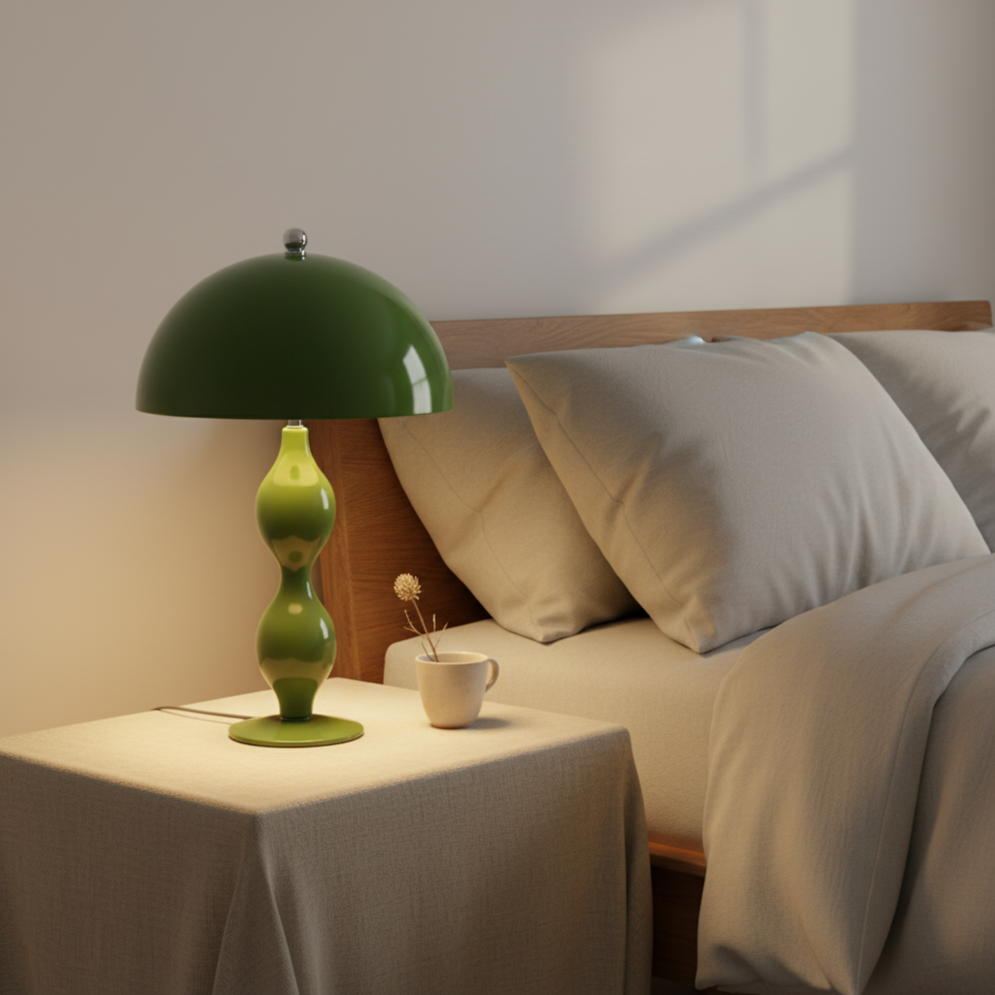Lampe de Table Design Rétro Verte – Style Vintage & Élégance Intemporelle