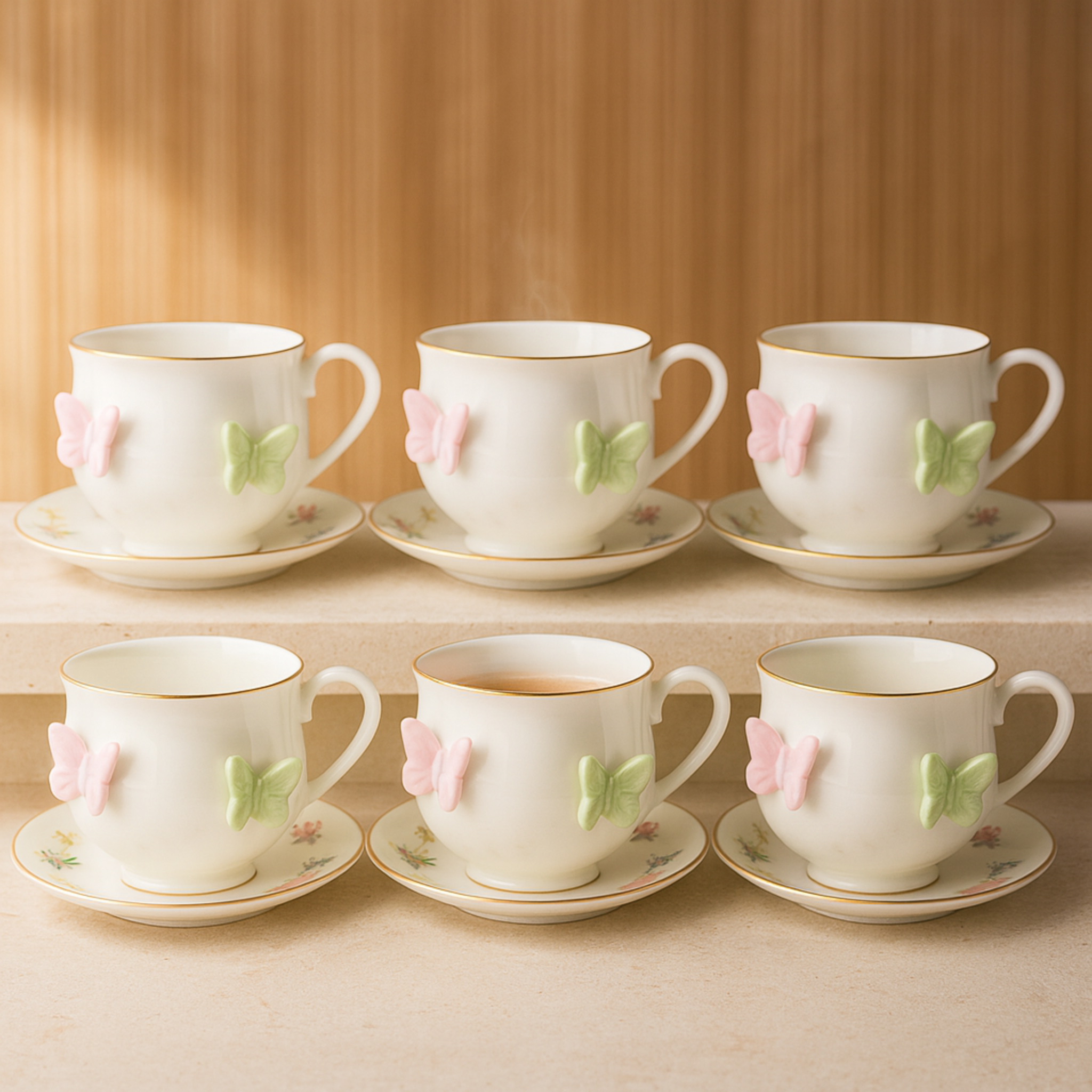 Service à Café au lait | Papillon en Porcelaine | Fiolla Home Tunisie