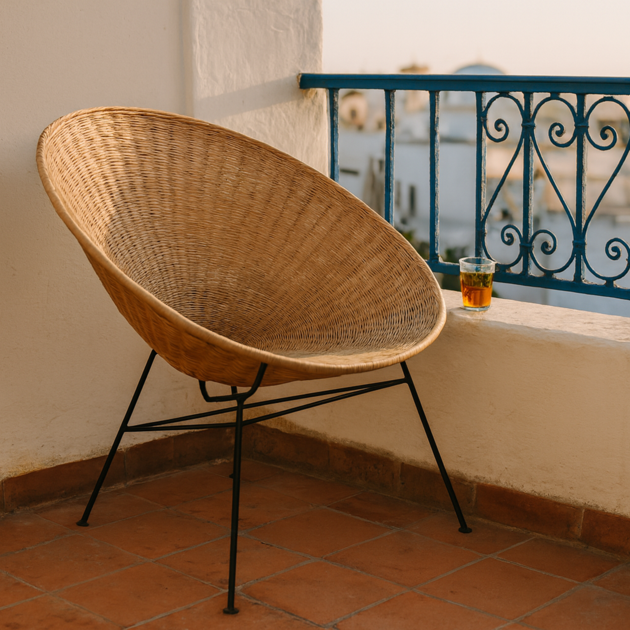 Chaise en rotin Tunisie | Bohème chic naturel | Fiolla Home