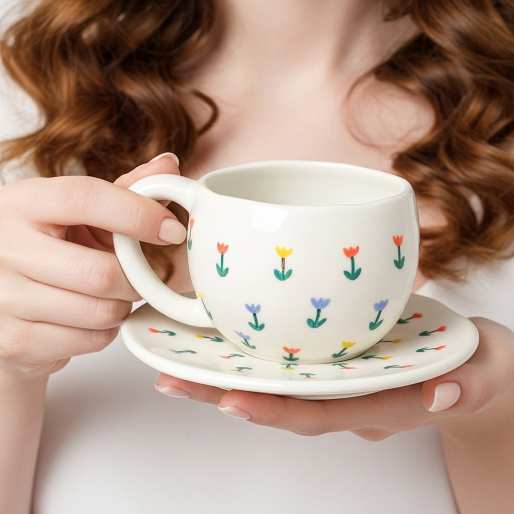 Tasse en Céramique Fleurie – Élégance Printanière Fiolla Home