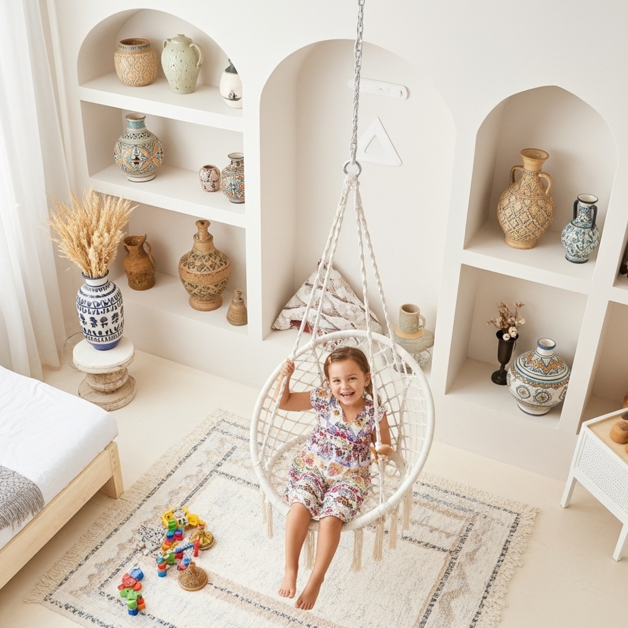 Balançoire Macramé Suspendue | Balcon/Chambre | Fiolla Home Tunisie