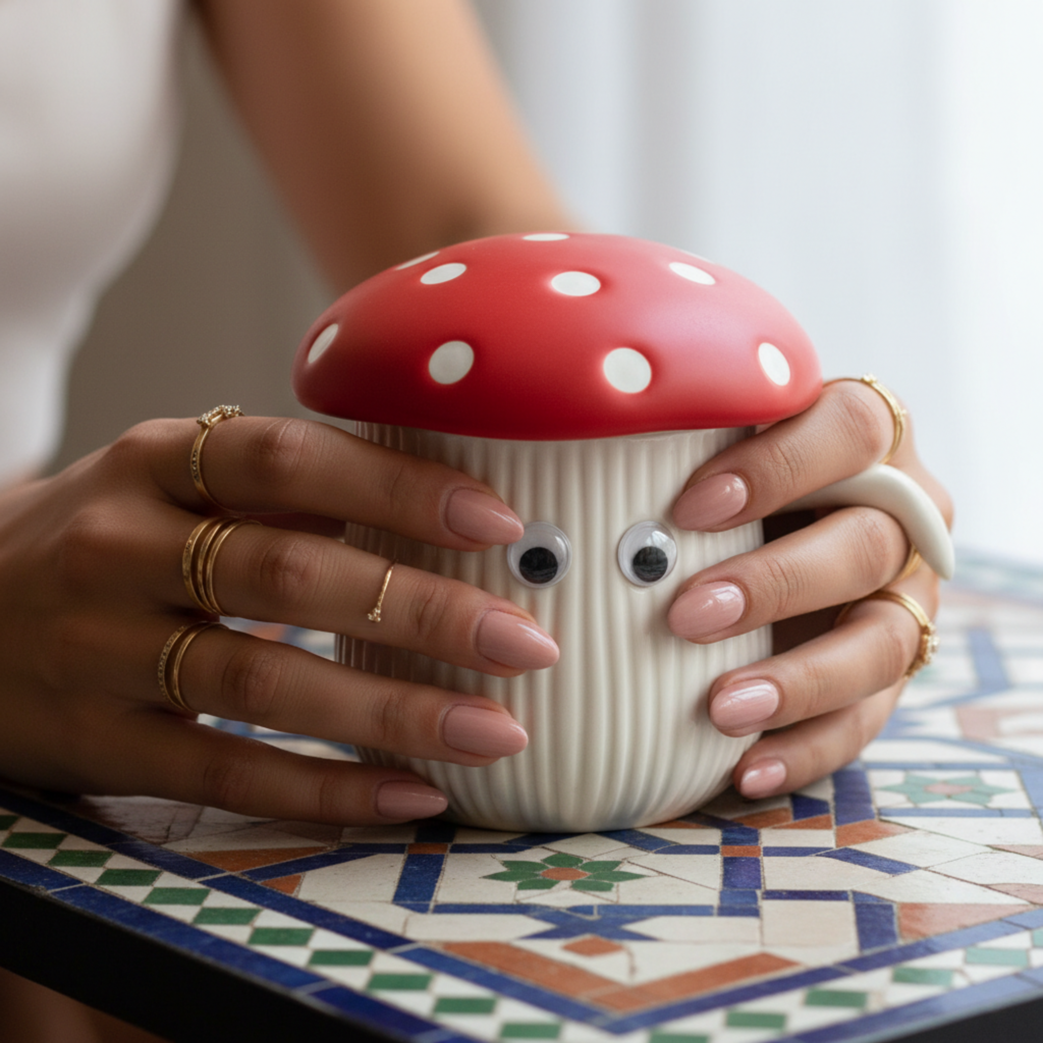 Mug Champignon en Céramique avec Couvercle – Design Kawaii & Original