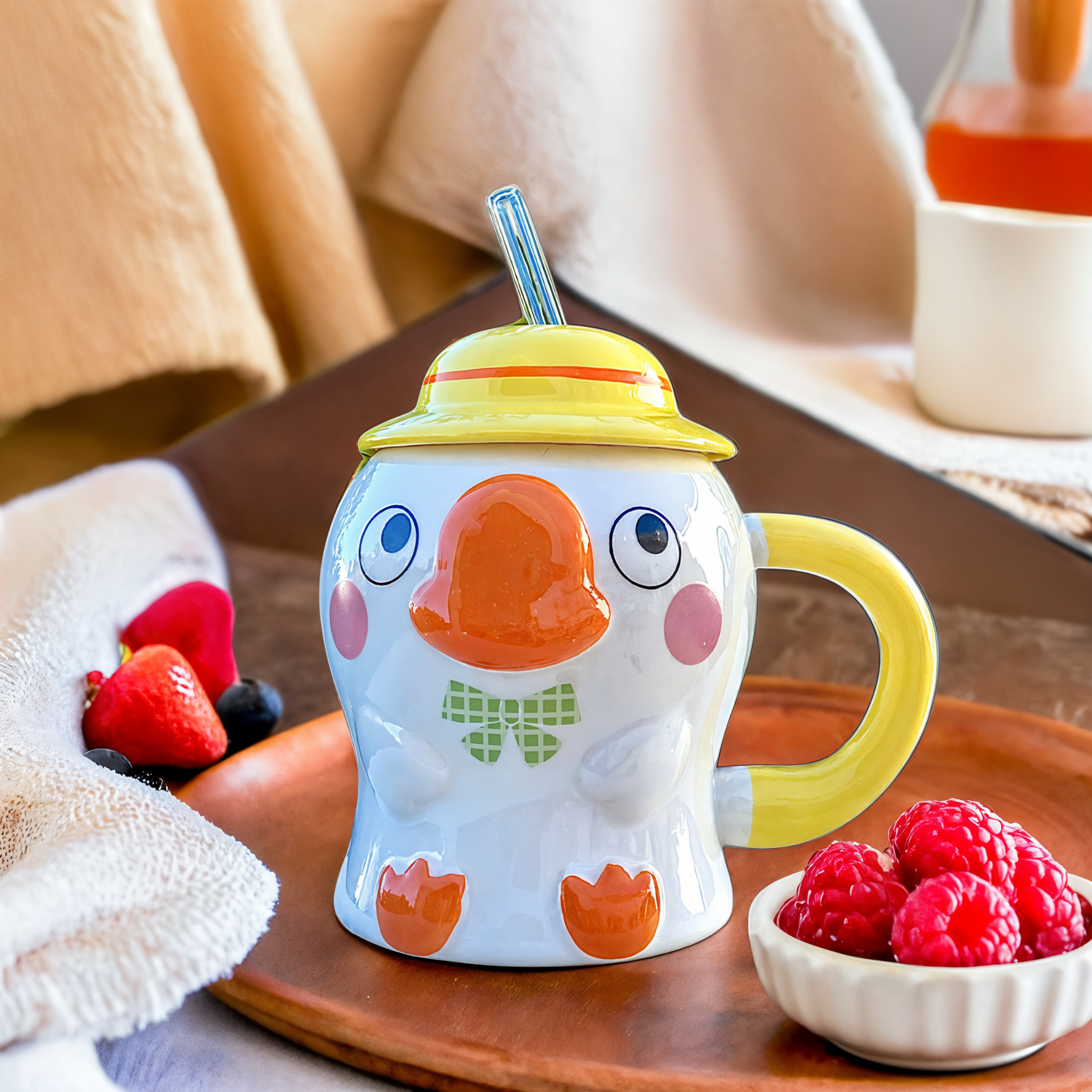 Mug Canard Original | Look Créatif et Couvercle Pratique | Fiolla Home