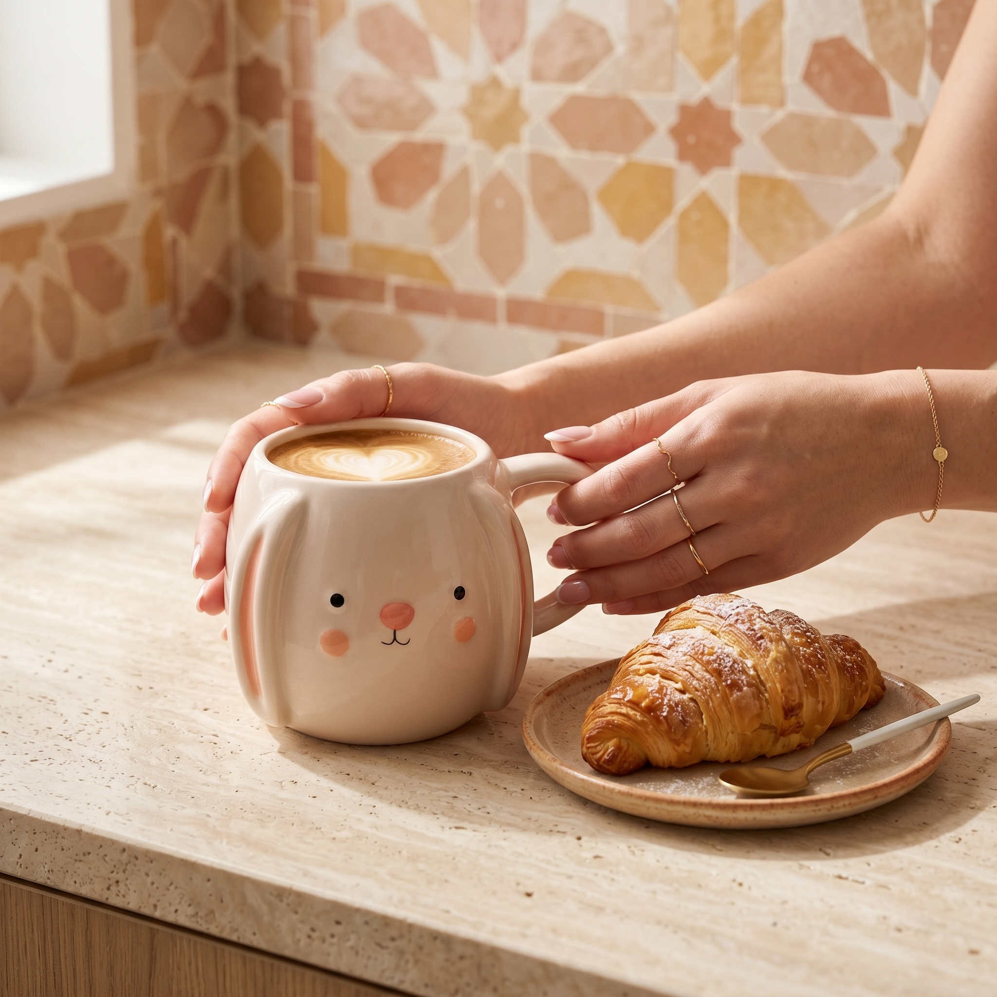 Mug Tunisie Lapin Céramique | Tasse Café Cadeau | Fiolla Home