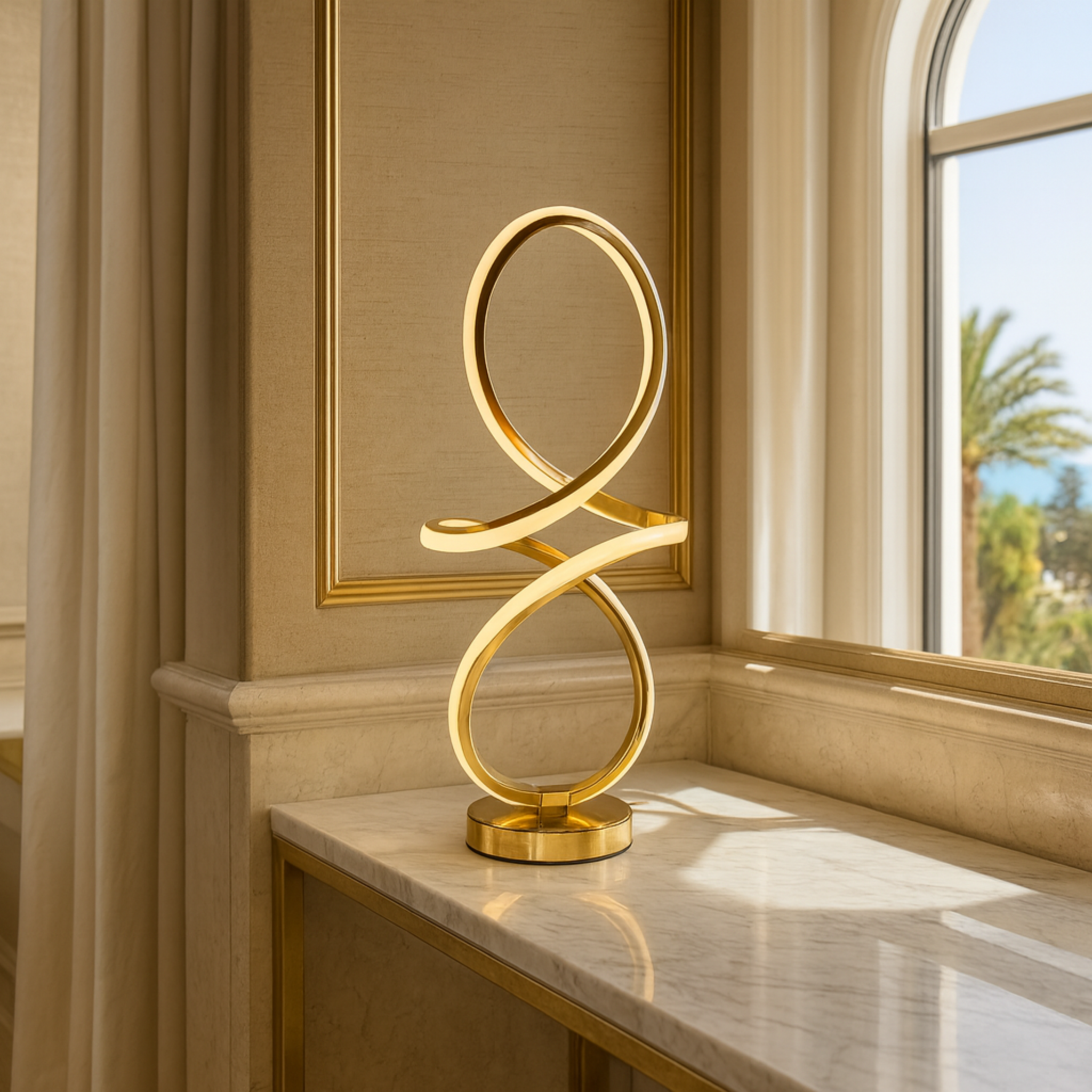 Lampe LED Design Dorée Moderne – Éclairage Décoratif