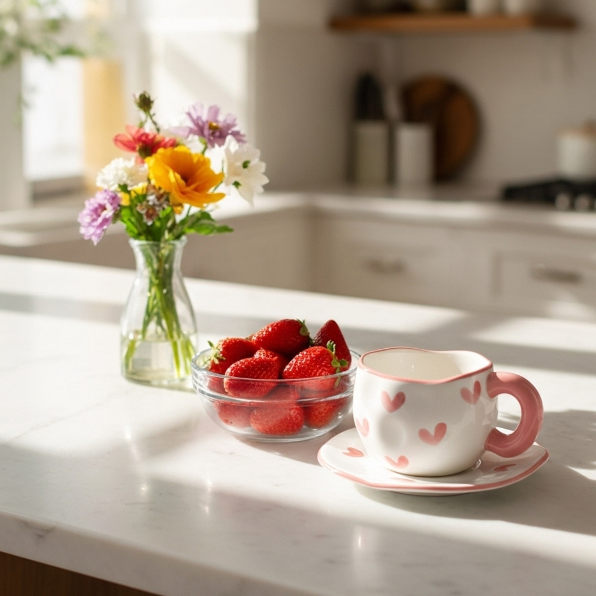 Mug "Aesthetic" Cœurs Roses | Idée Cadeau Tunisie | Fiolla Home