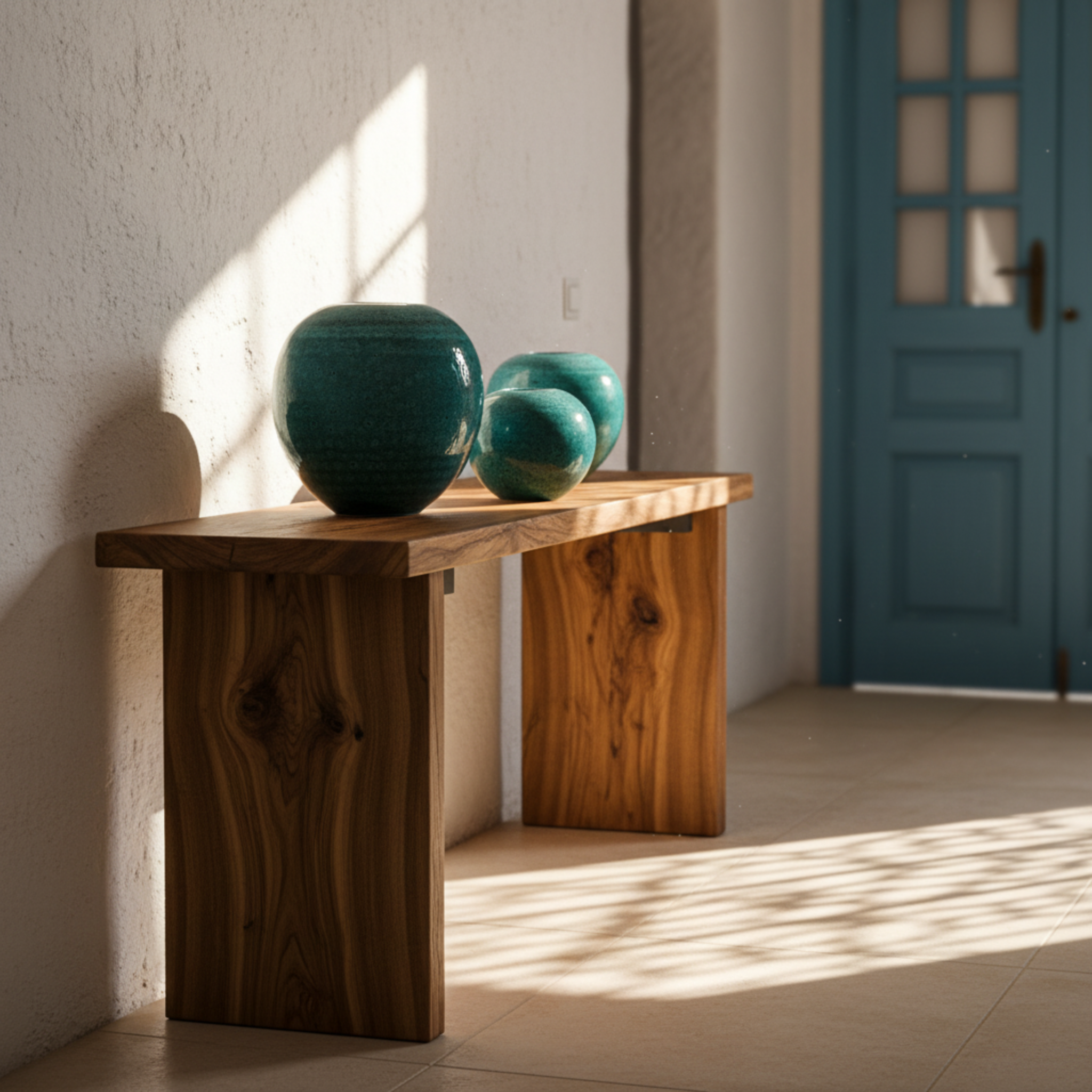 Vases en céramique émaillée – Vert méditerranéen (lot de 3)