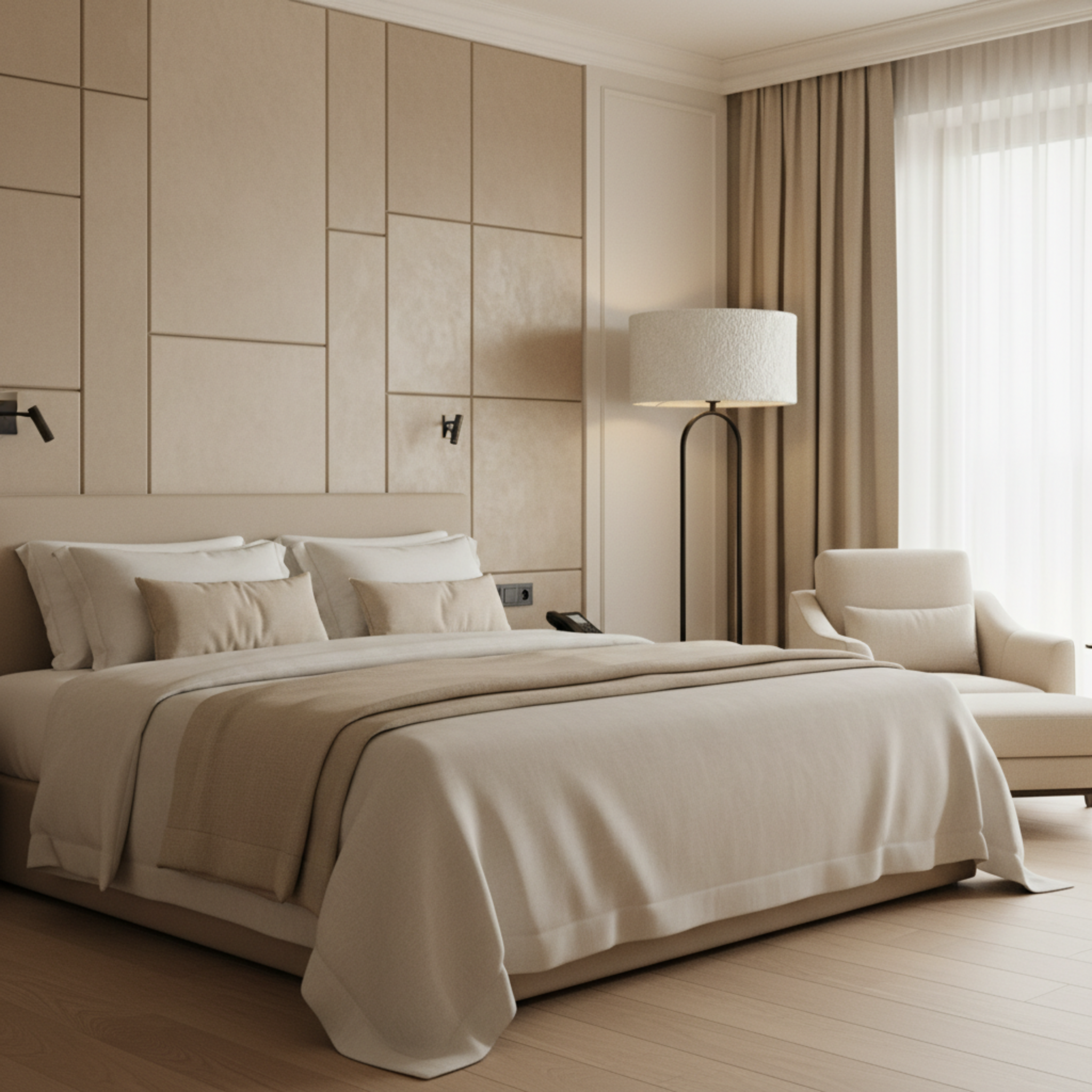 Lampadaire CÉLESTE Métal Noir et Abat-Jour Bouclette | Fiolla Home