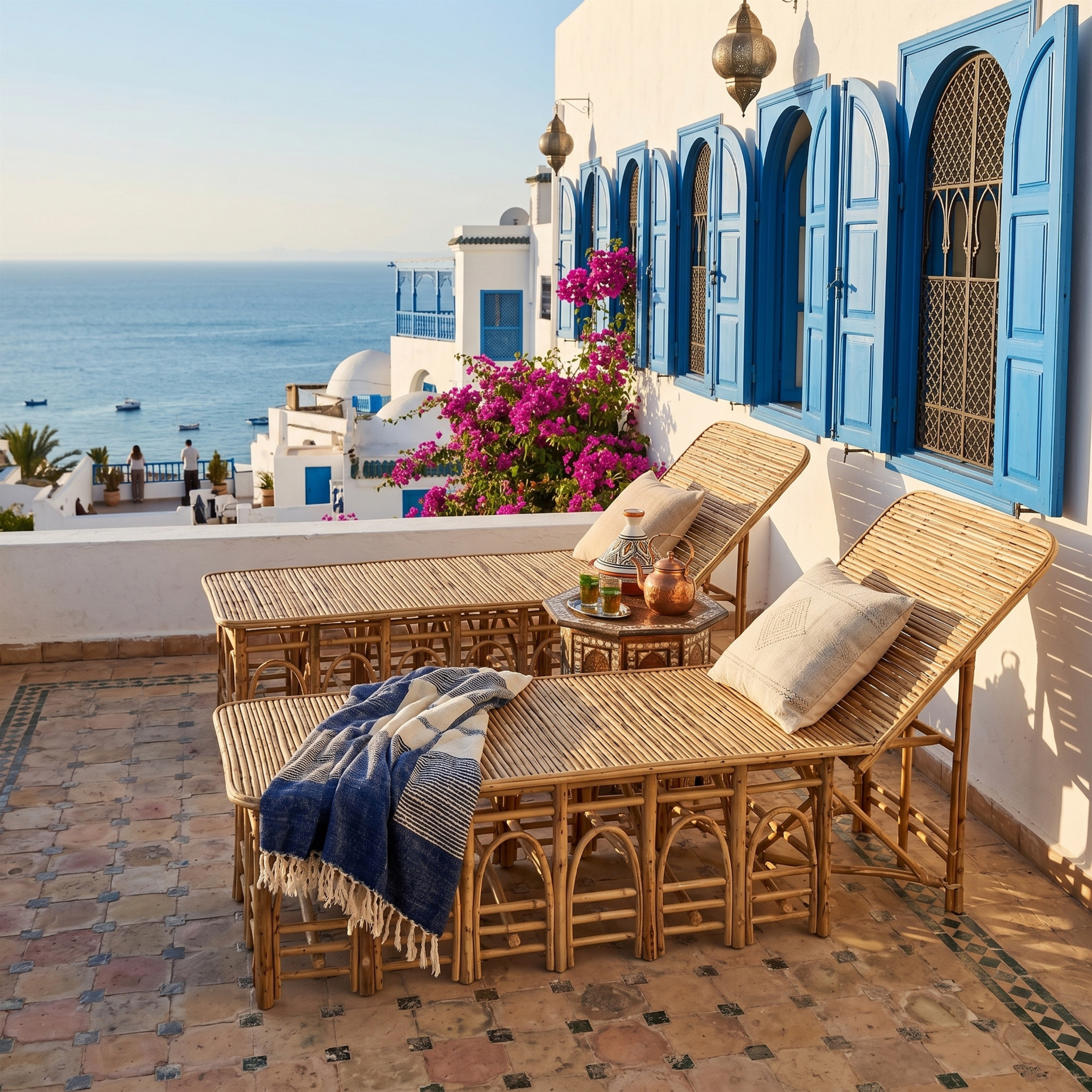 Chaise Longue Bois Palmier Dattier Luna Tunisie | Fiolla Home
