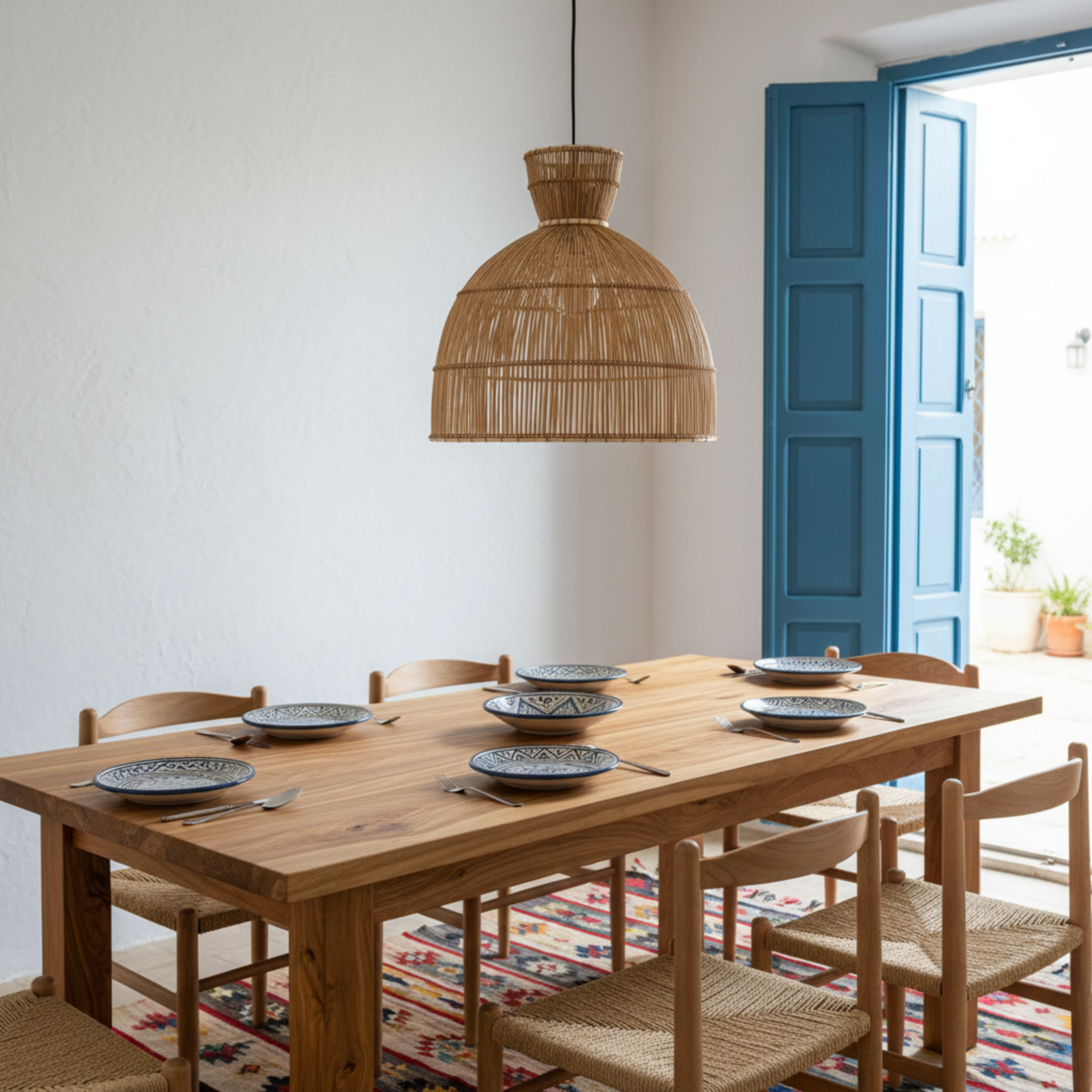 Suspension Dôme en Fibres de Palmier – Artisanat Tunisie