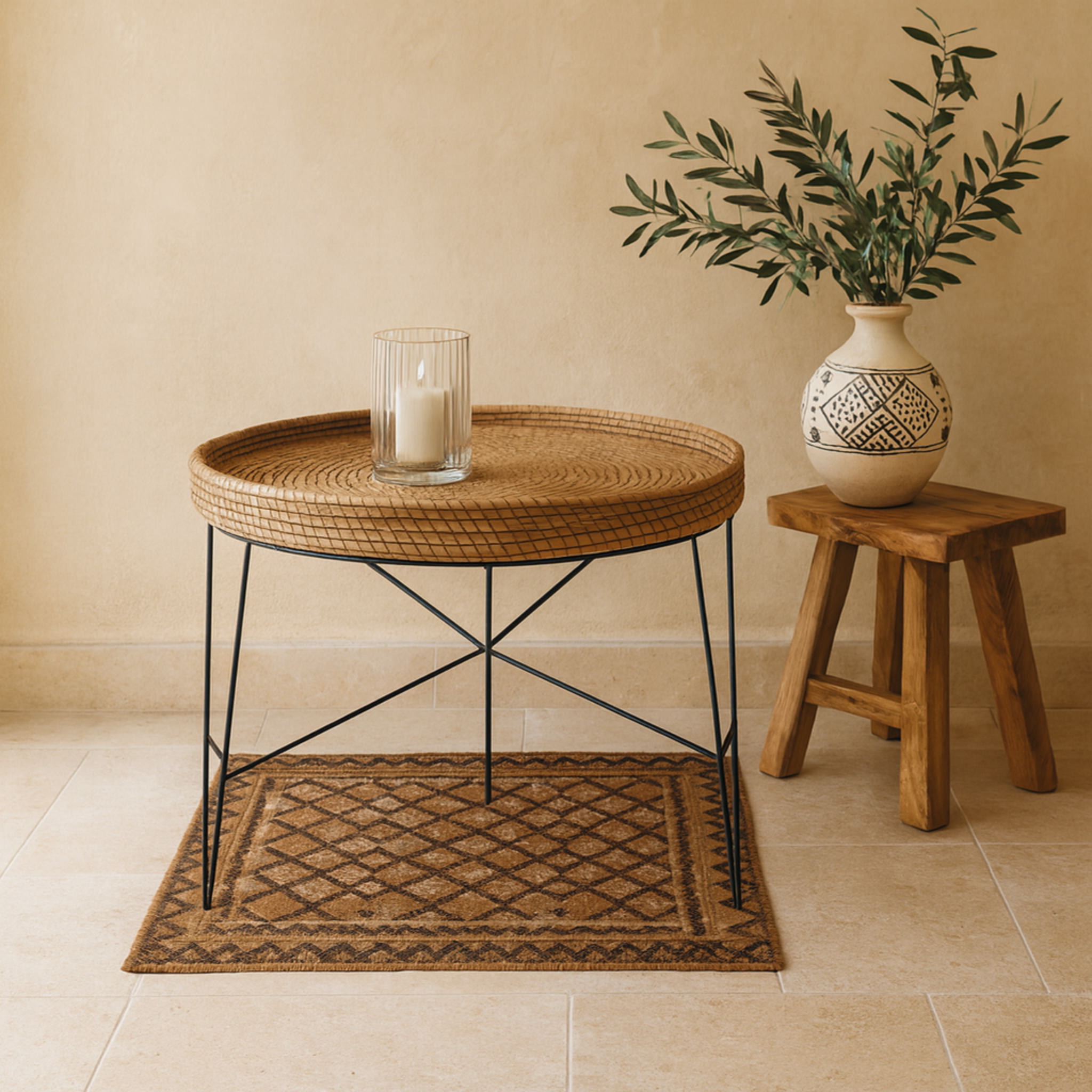 Table en Halfa Naturelle | Artisanat Tunisien | Fiolla Home