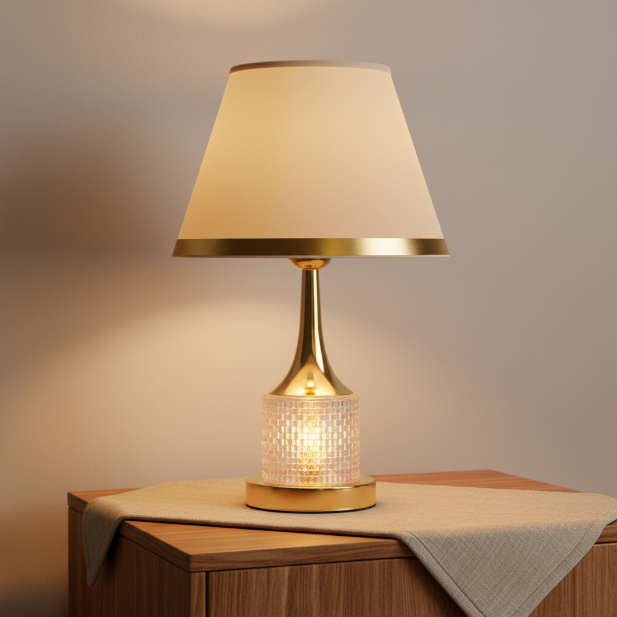 Lampe de Chevet Dorée – Veilleuse Élégante pour Chambre à Coucher Tunisie | Fiolla Home