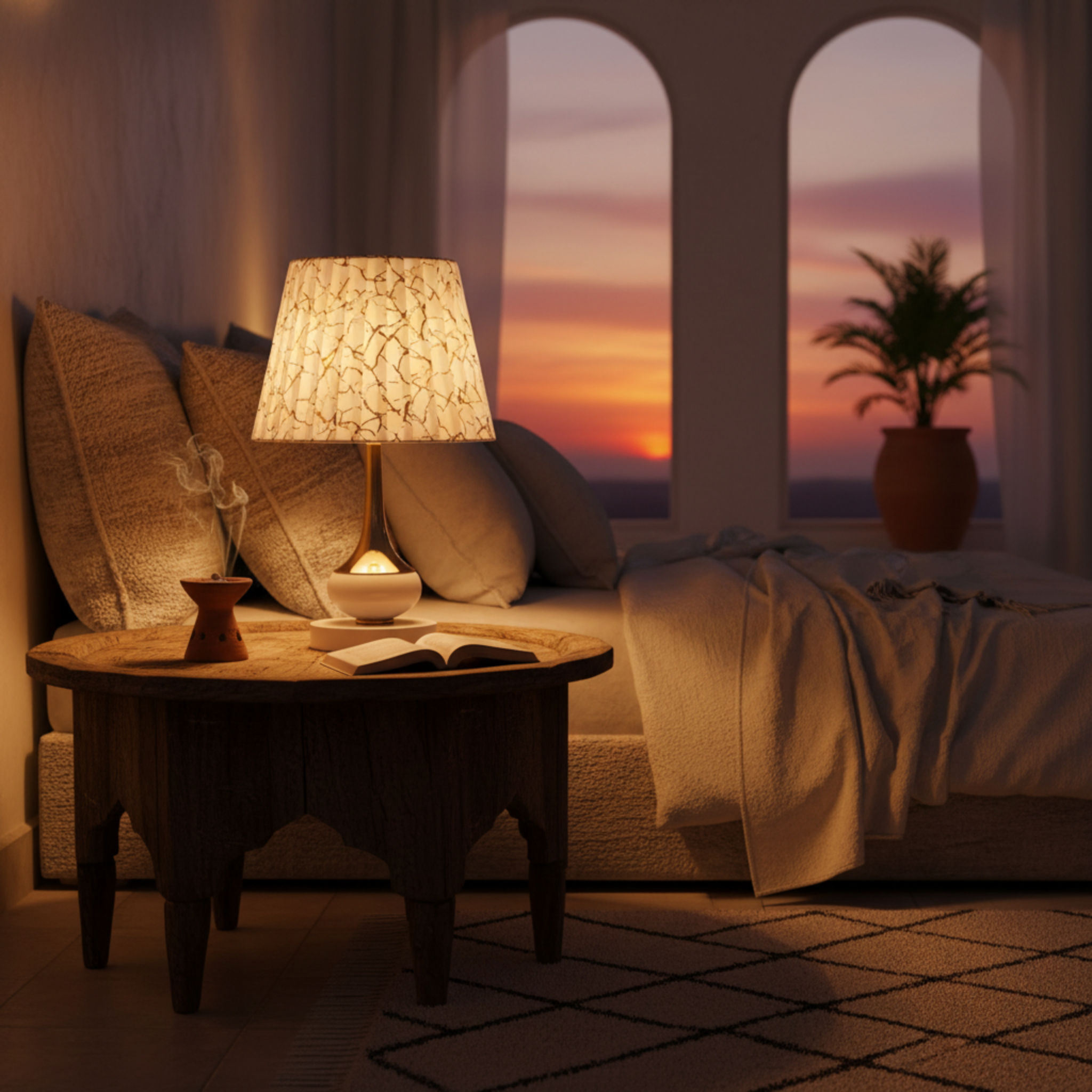 Lampe de Chevet Dorée Effet Marbre | Fiolla Home Tunisie