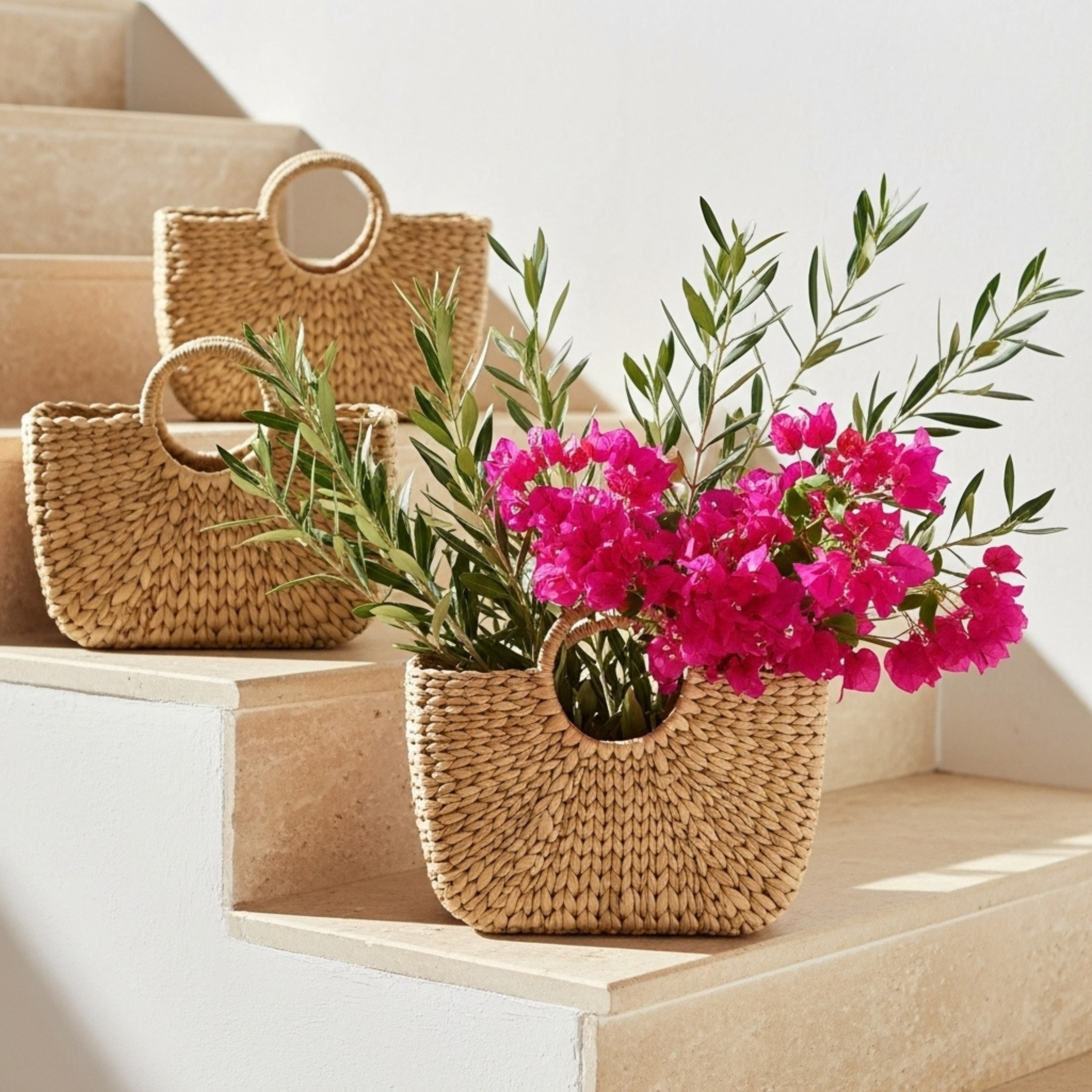 Trio de Paniers Tressés – Série de 3, Déco & Rangement