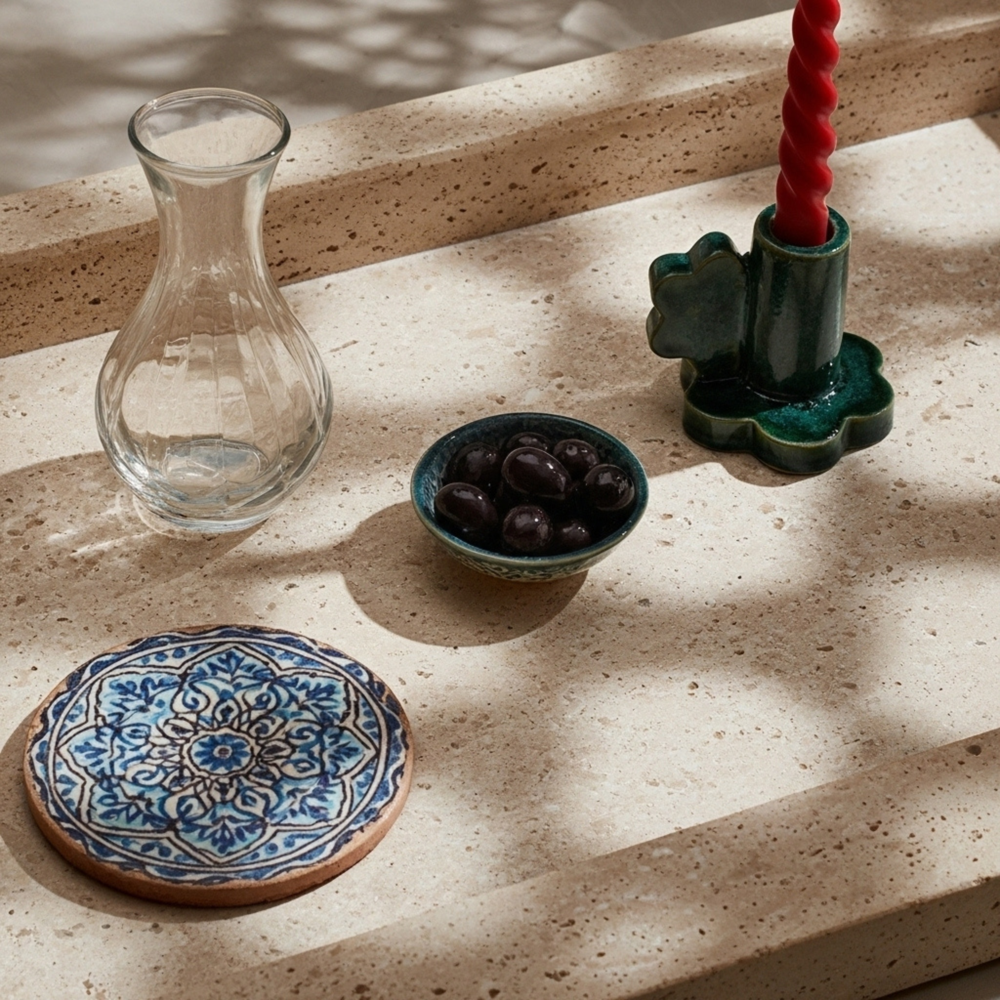 Bougeoir Cactus en Céramique – Déco Tunisienne