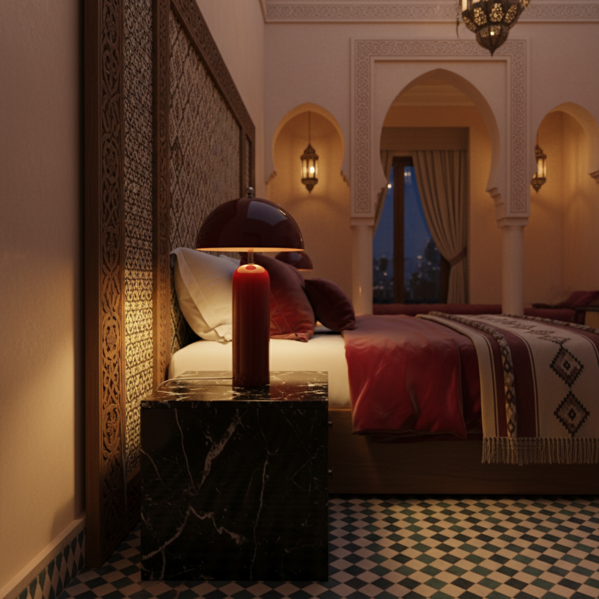 Lampe à Poser Champignon Rouge – Design Rétro Chic & Tendance