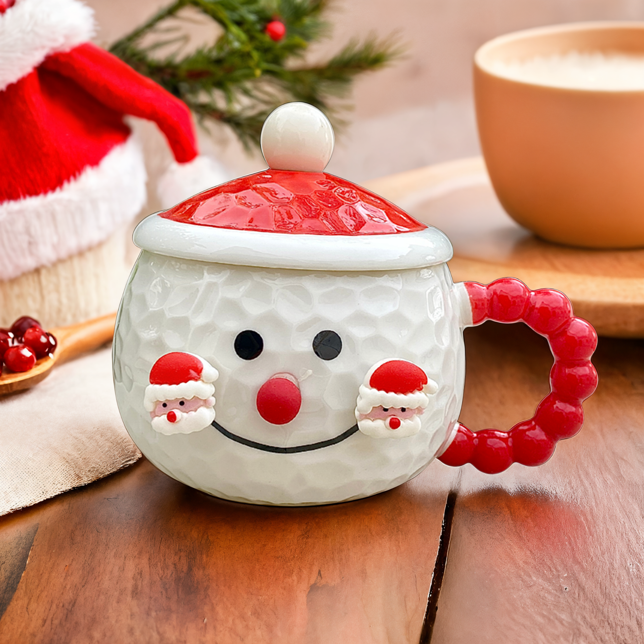 Mug de Noël avec Couvercle | Design Festif et Élégant | Fiolla Home