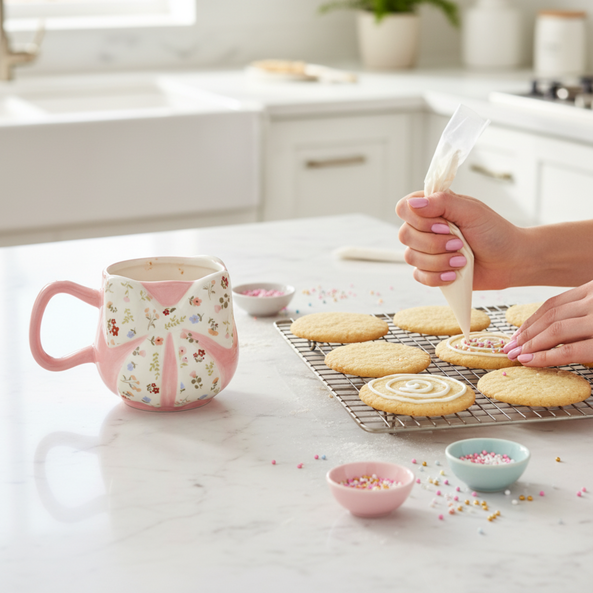 Mug Bow Floral – Tasse Nœud Rose Esthétique & Tendance Coquette