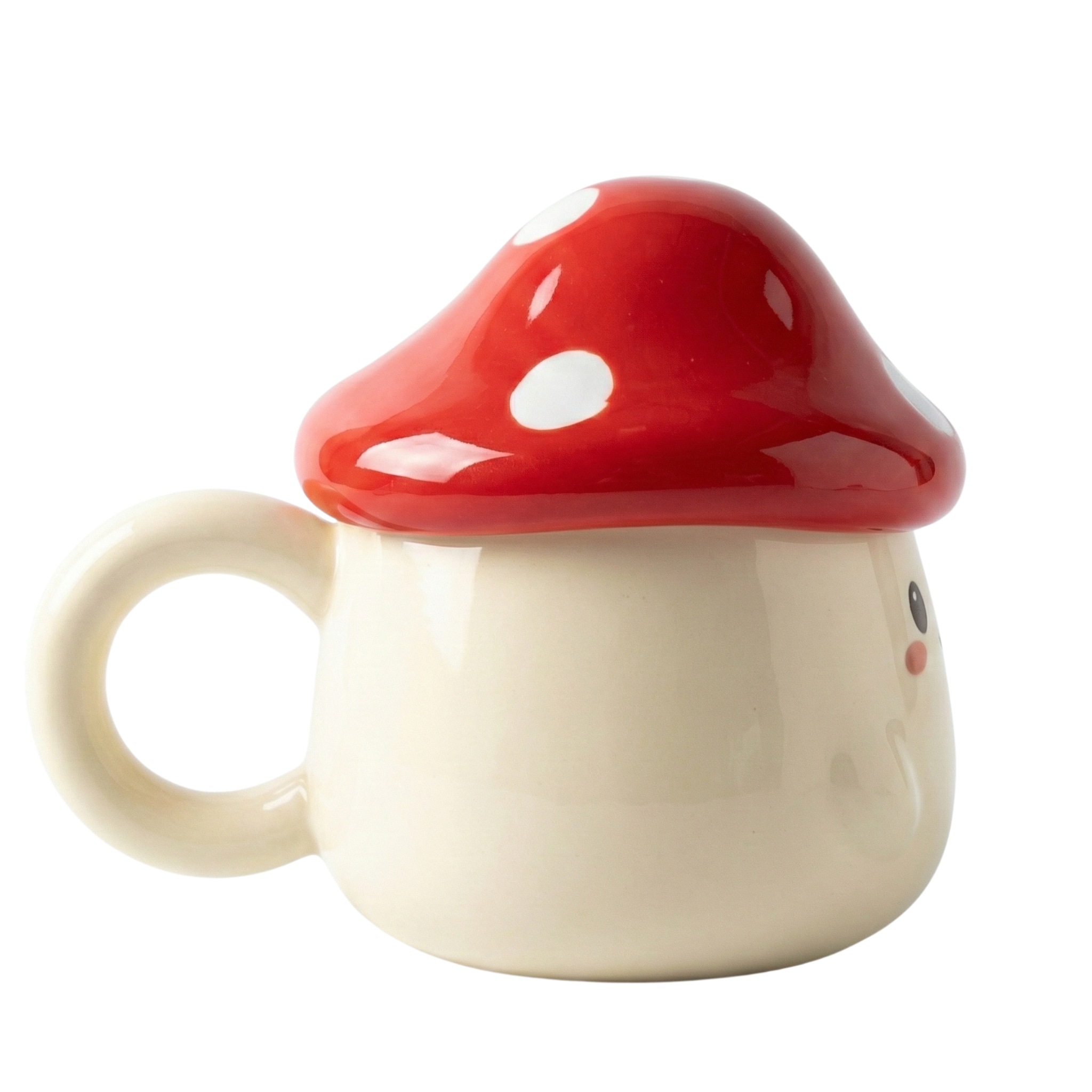 Mug Champignon Kawaii avec Couvercle – Tasse Céramique Mignonne
