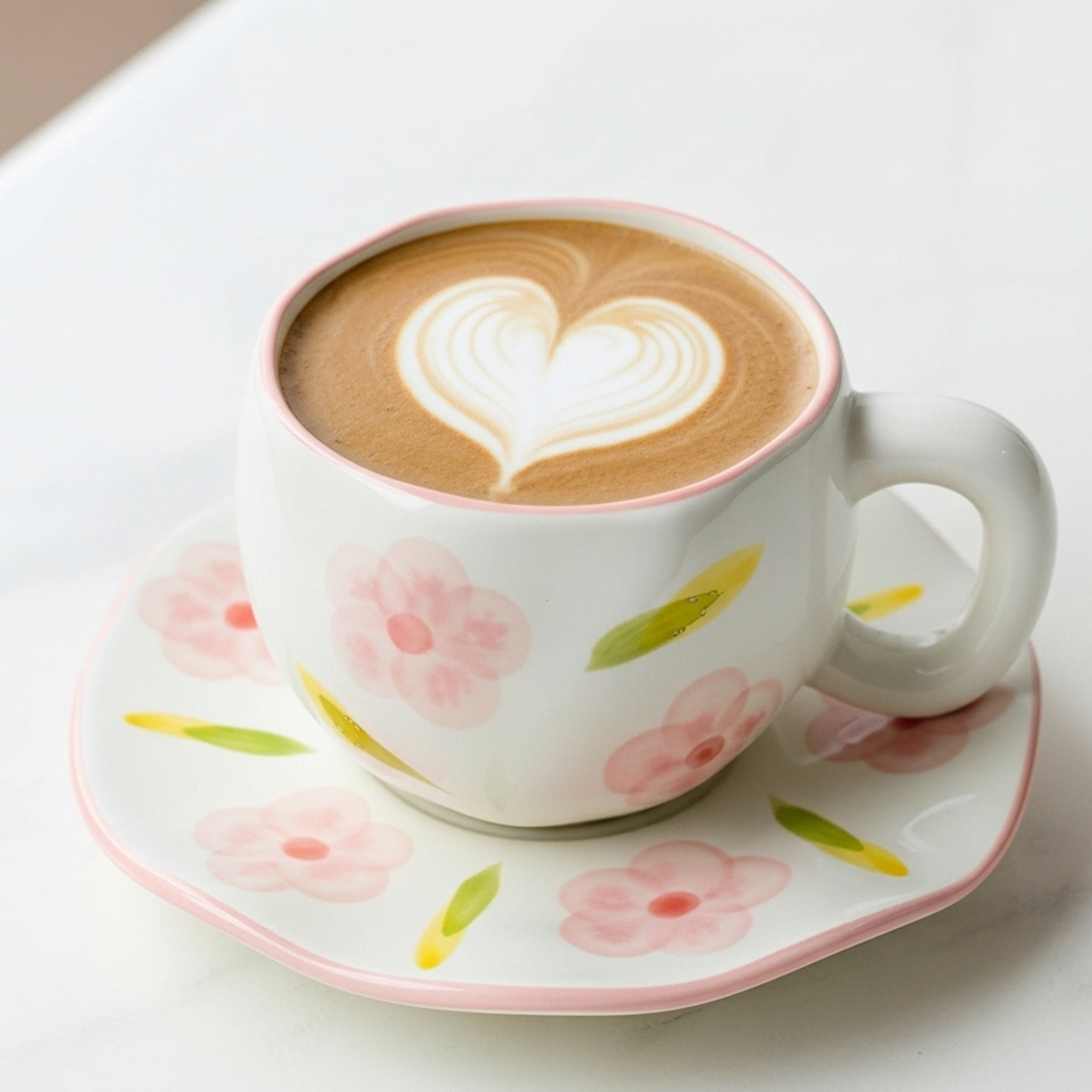 Tasse Fleur Rose Pastel – Céramique Douce et Élégante Fiolla Home