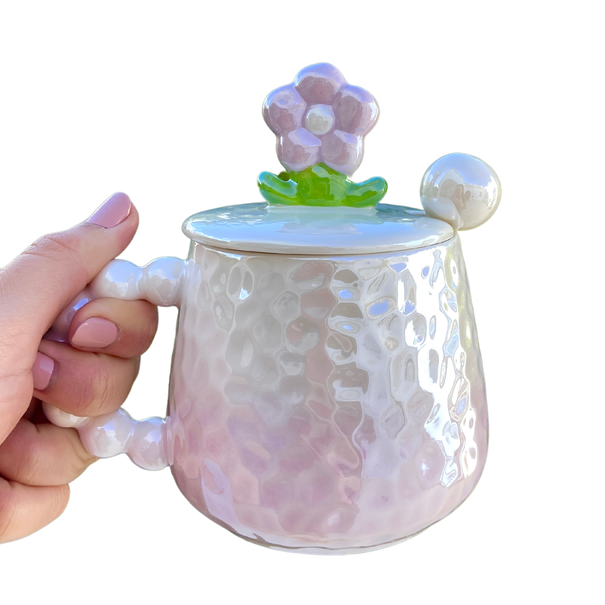 Mug Fleur Pastel en Céramique | Dégradé de Couleurs Élégant | Fiolla Home