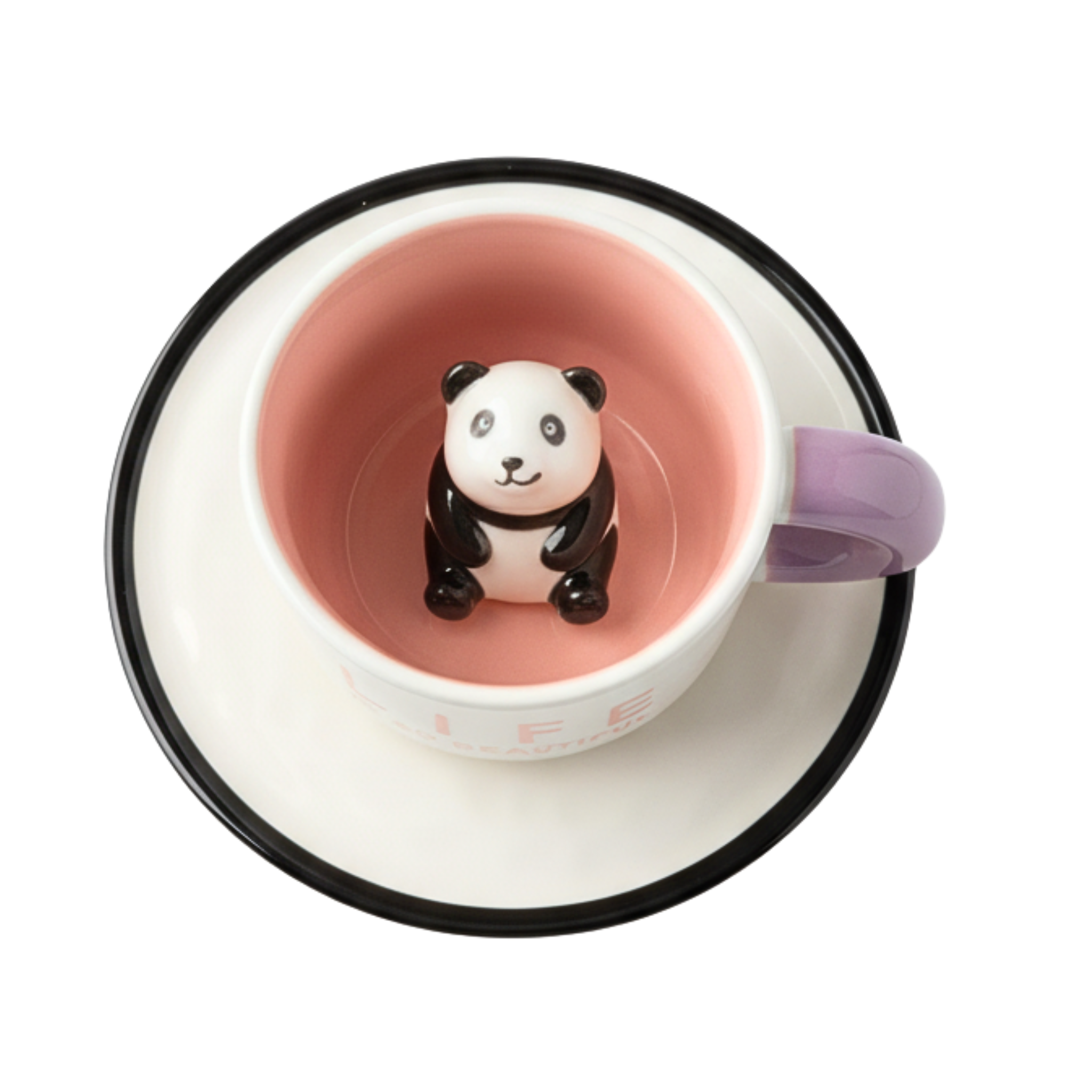 Tasse Céramique Panda | Sous-Tasse & Figurine Intégrée | Fiolla Home