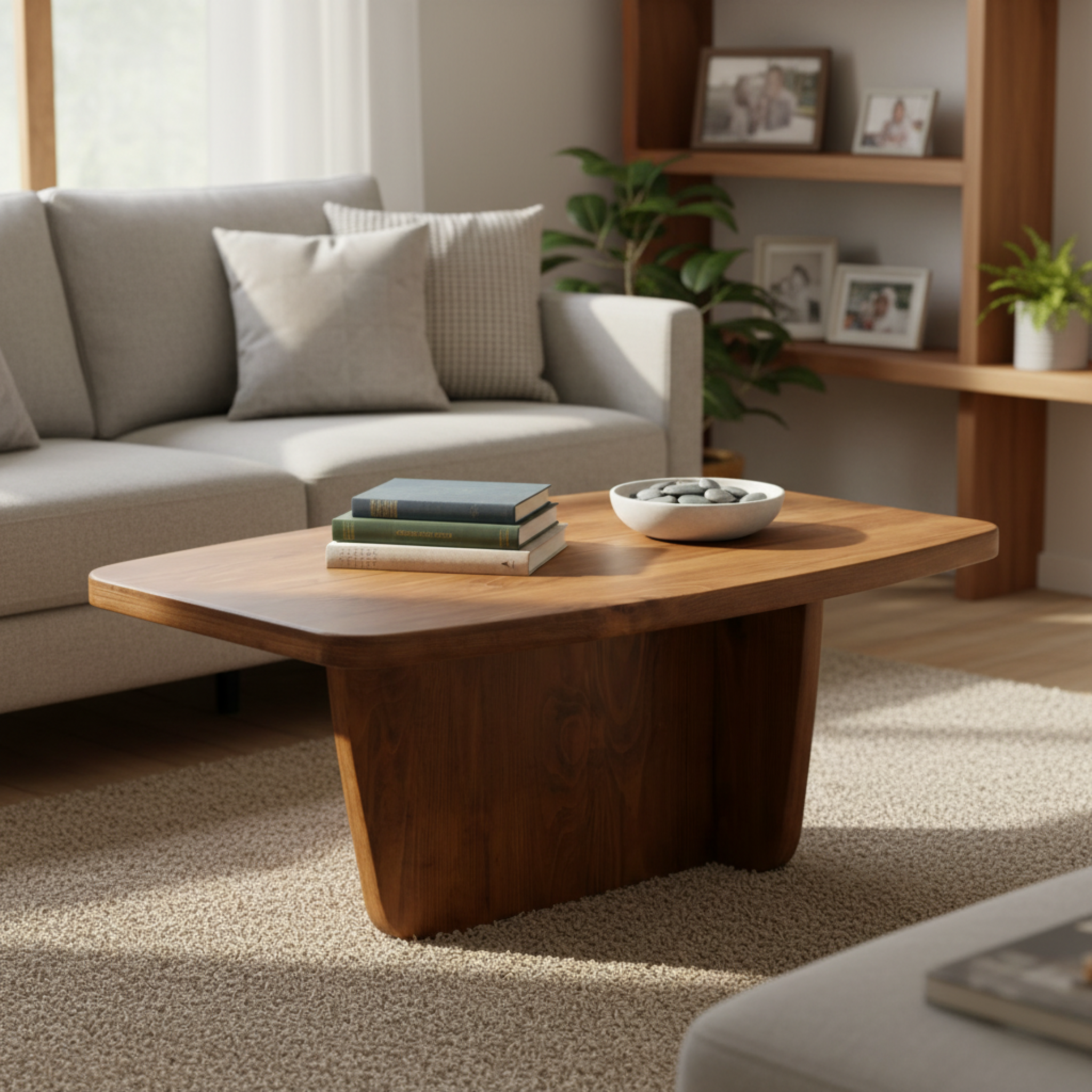 Table Basse Design Organique en Bois Massif – Tendance Tunisie