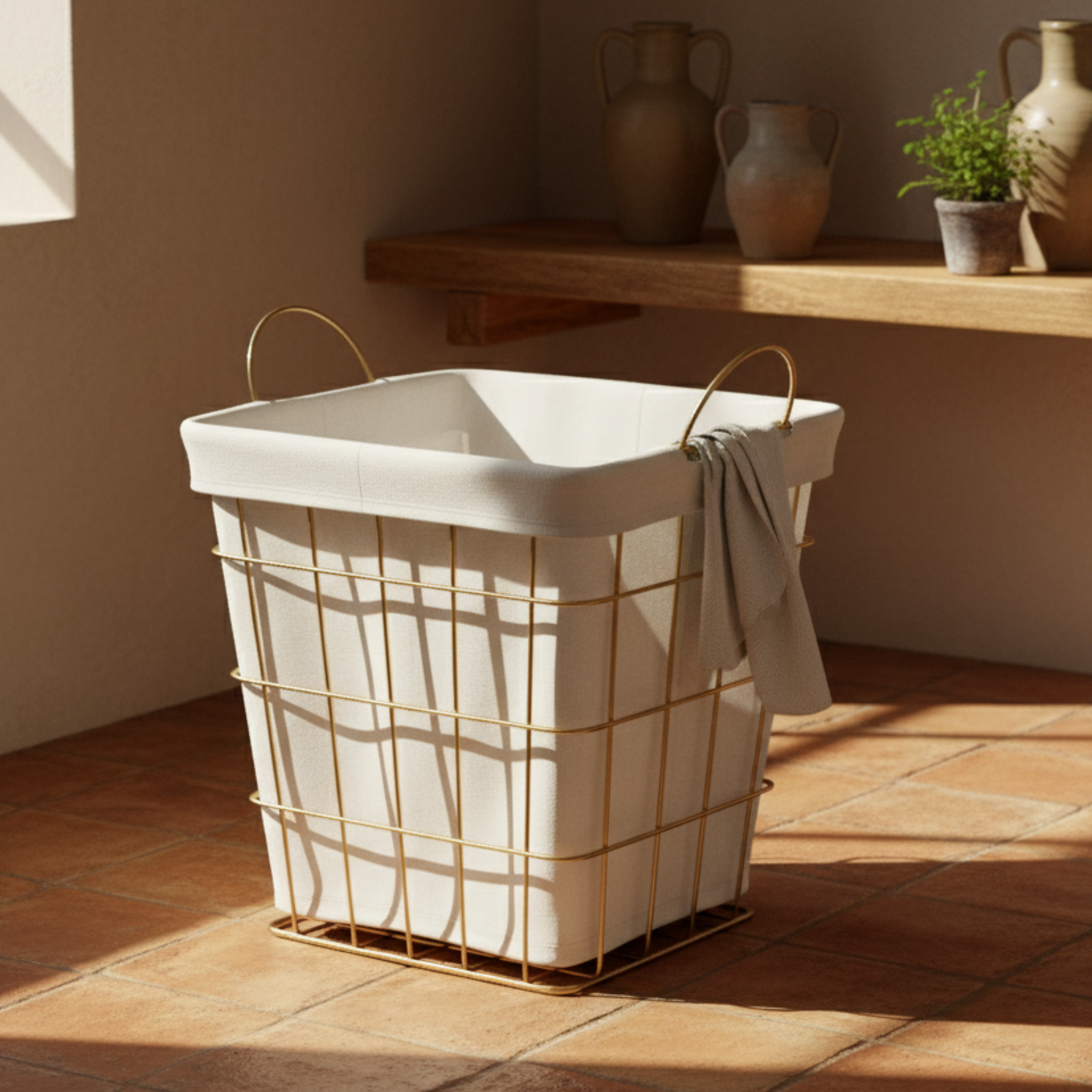 Panier à Linge Tunisie | Design Élégant avec Housse Tissu | Fiolla Home
