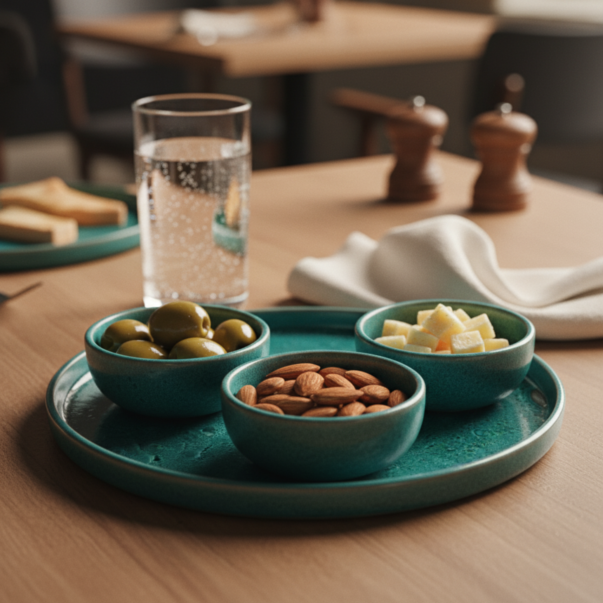 Plateau en céramique émaillé vert – Art de table Tunisie