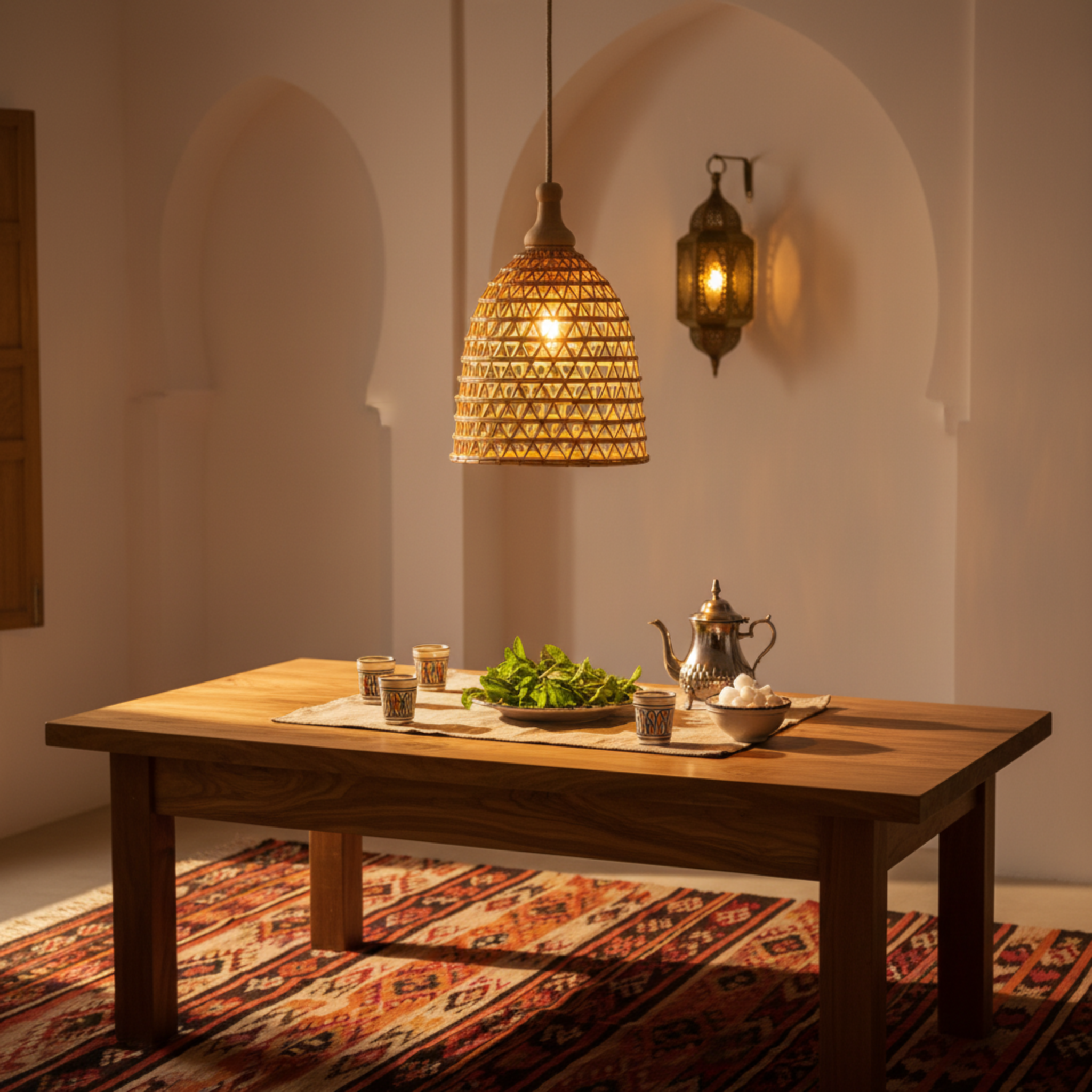 Lustre Fibres de Palmier Handmade – Suspension Tunisie