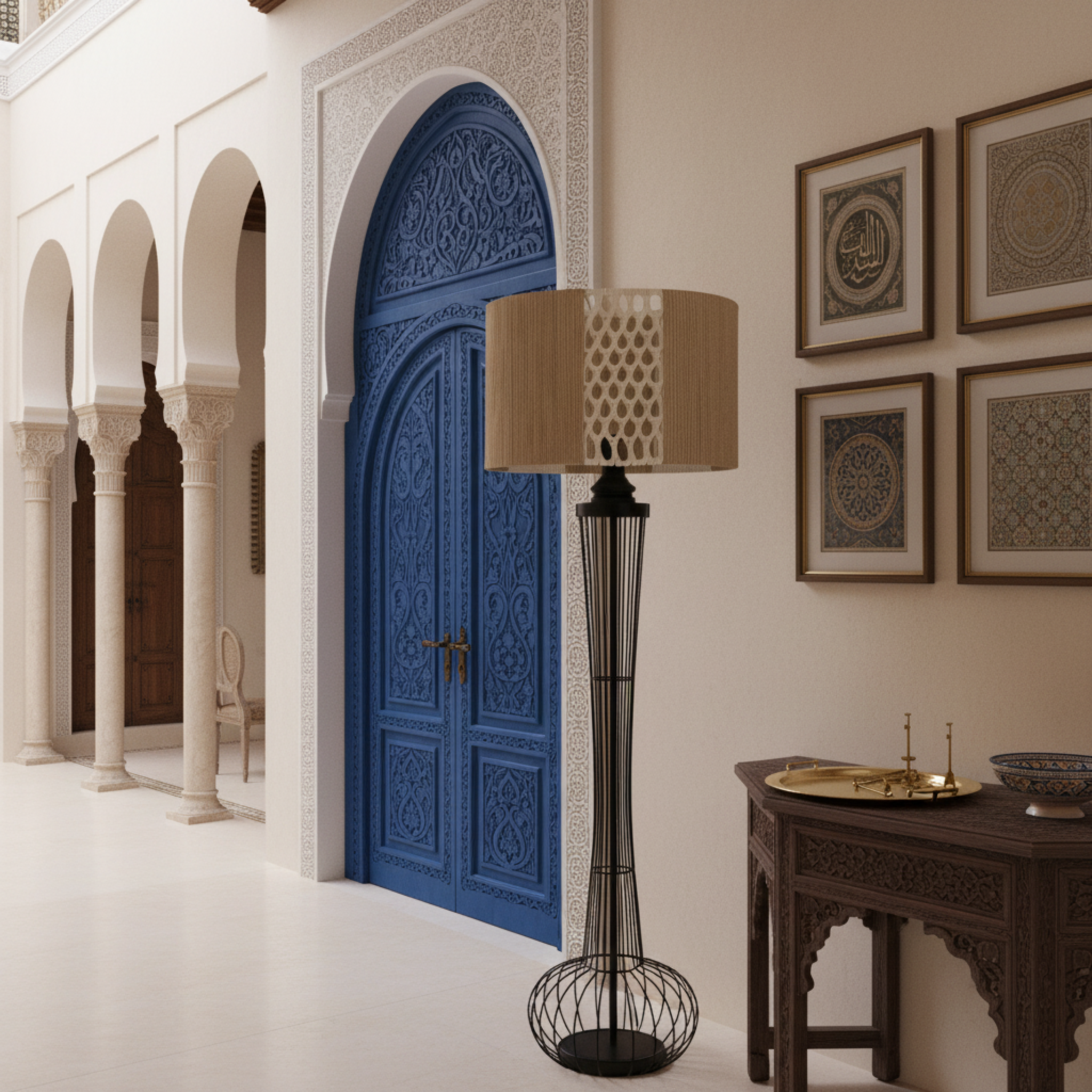 Lampadaire Jute et Macramé | Design Bohème Artisanal | Tunisie