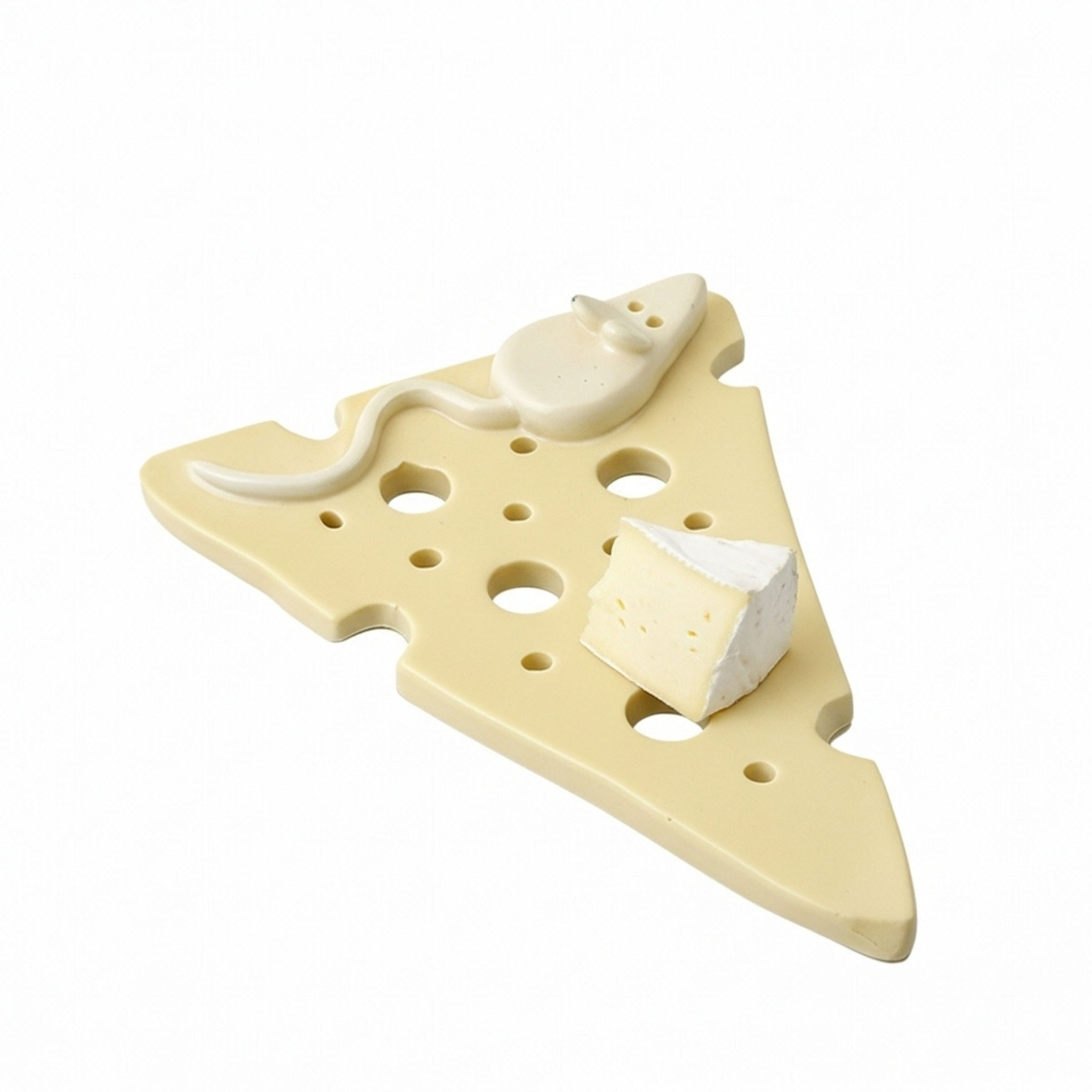 Assiette à Fromage « Souris & Emmental » – Céramique Fun