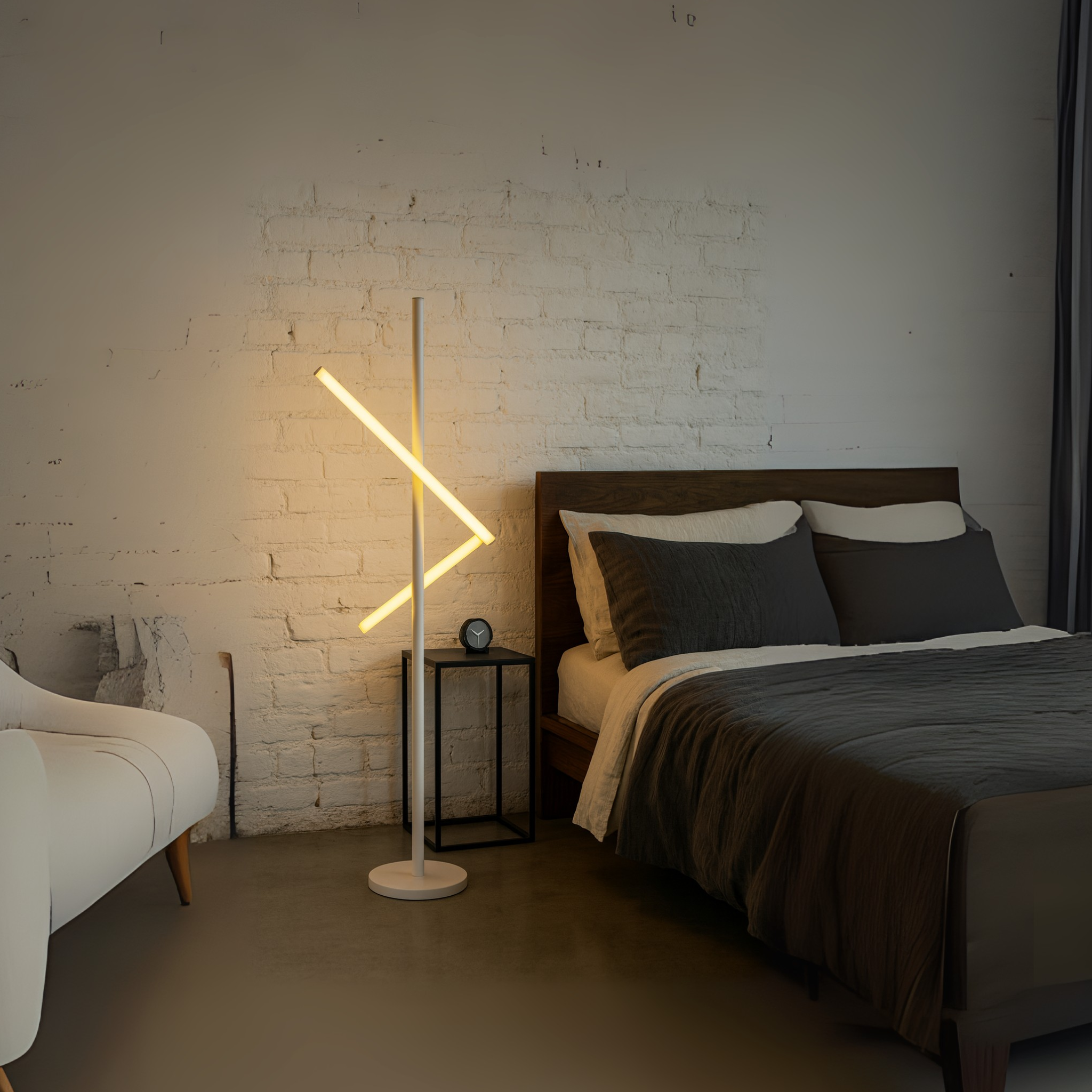 Lampadaire LED Minimaliste Blanc | Luminaire Moderne | Fiolla Home