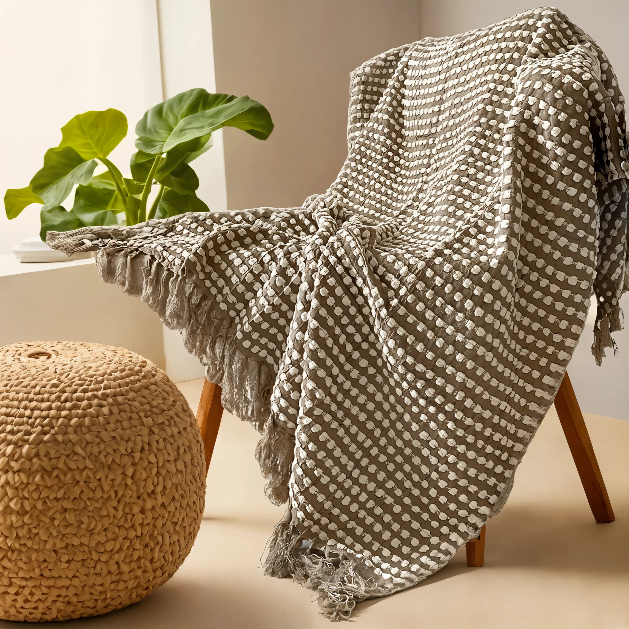 Plaid en Coton Texturé | Élégance et Chaleur | Fiolla Home