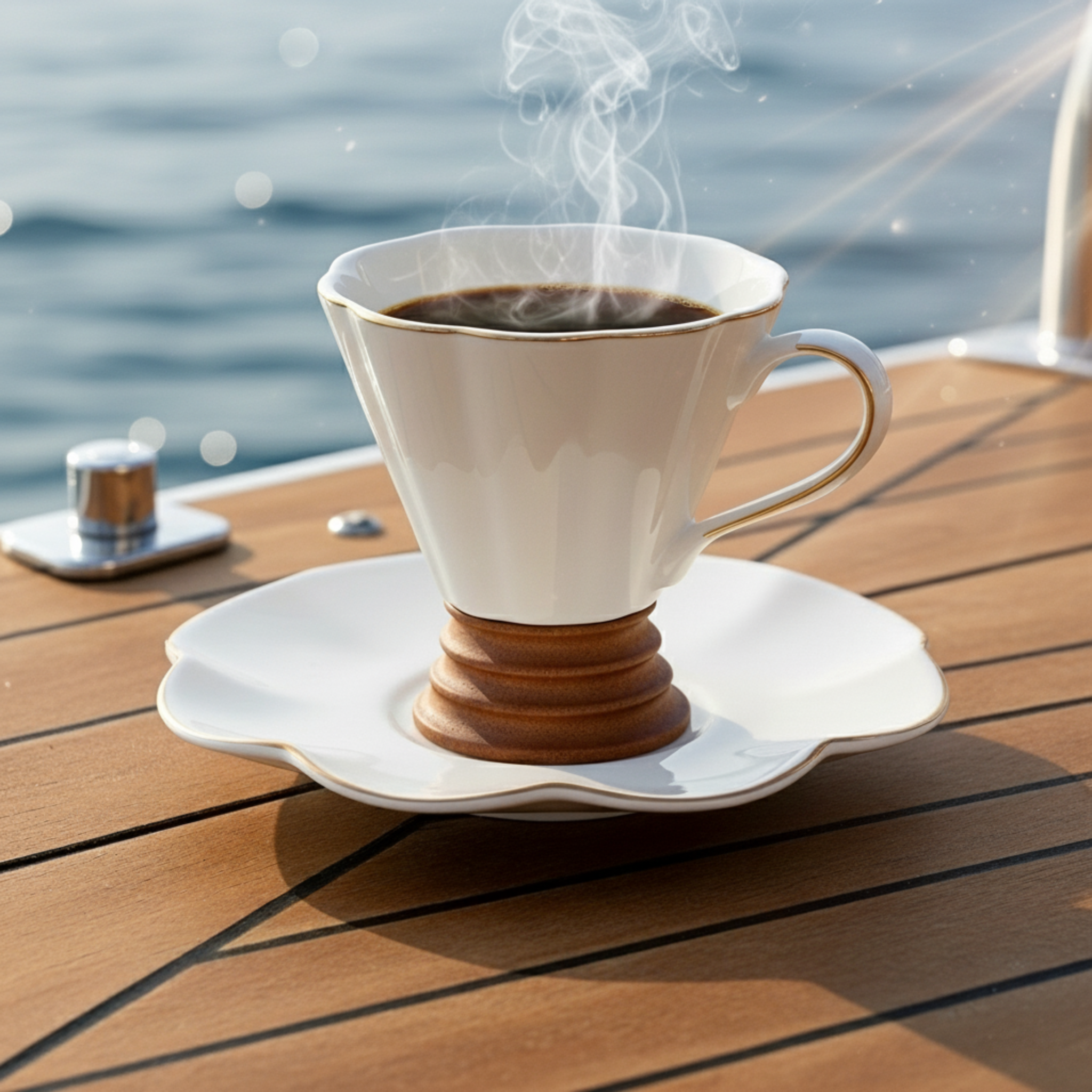 Service Café Noir Porcelaine – 6 Tasses + 6 Soucoupes