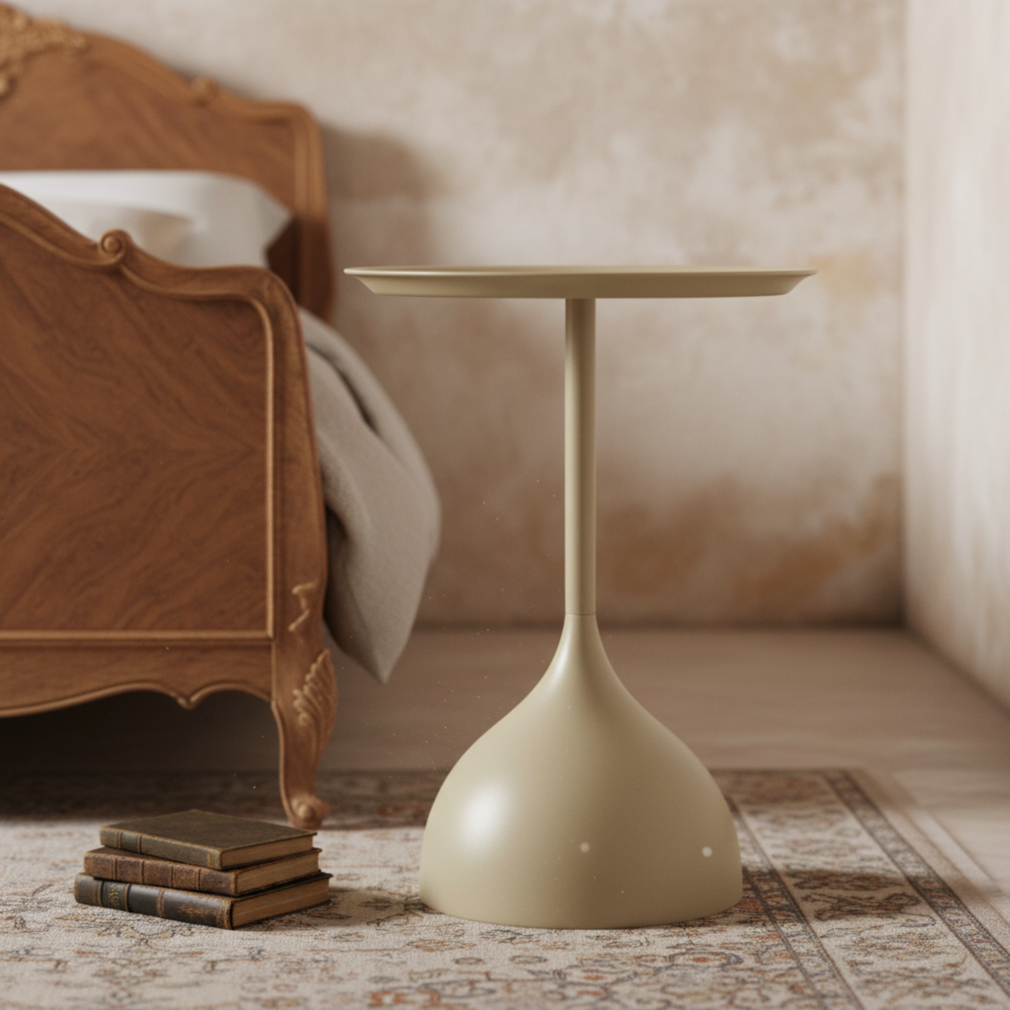 Table d'Appoint Tulipe Design Grège – Élégance Moderne Tunisie