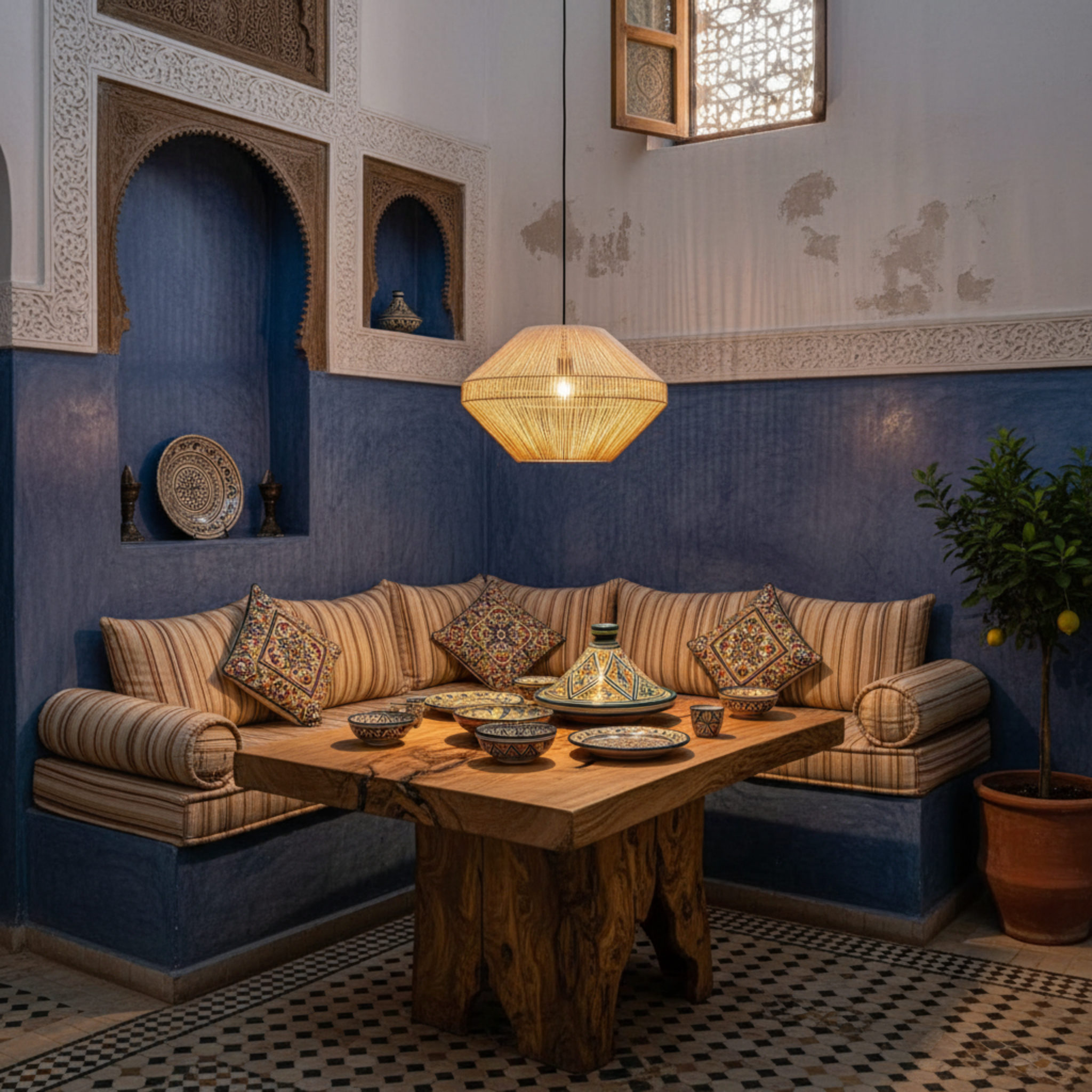 Suspension Jute Géométrique Fait Main - Tunisie