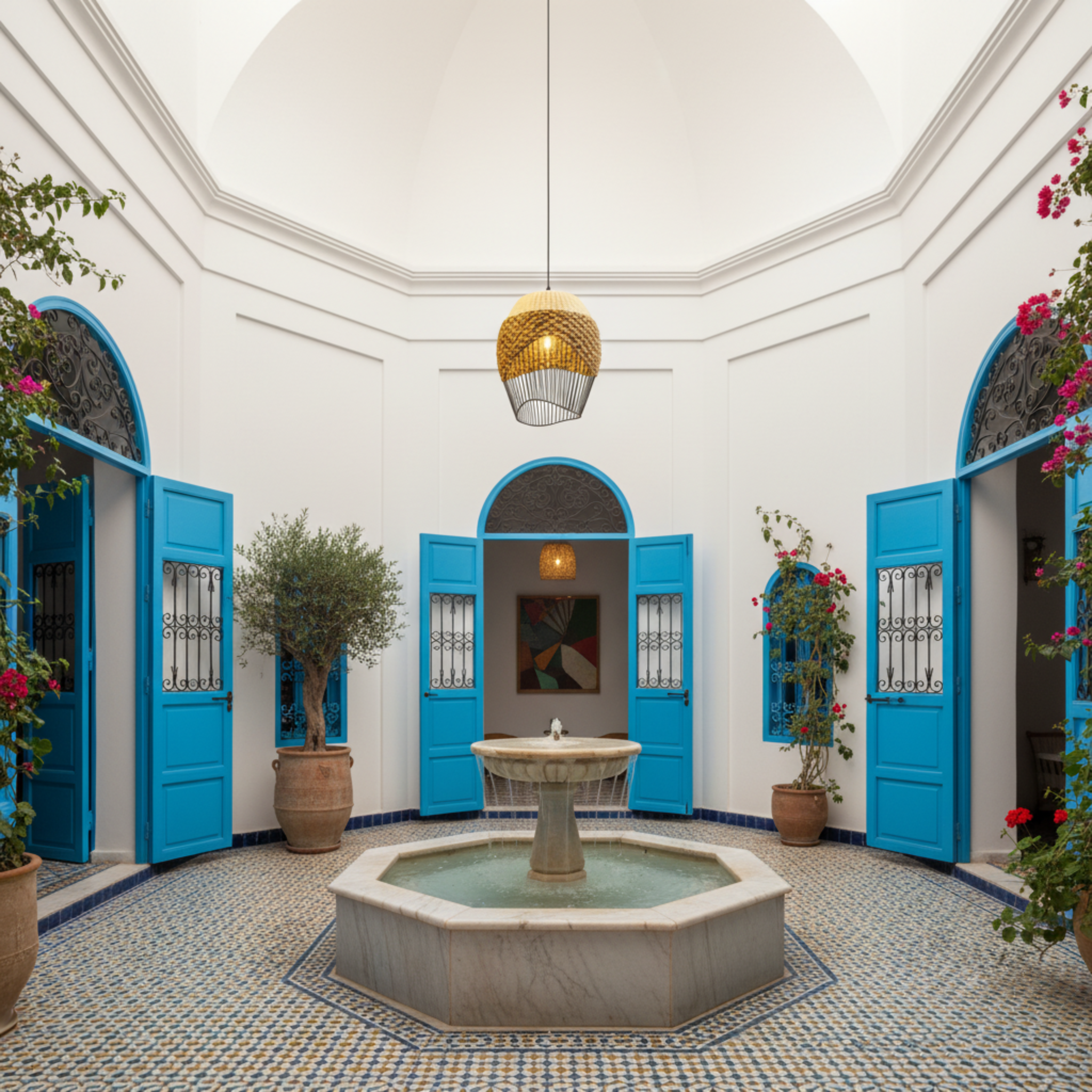 Suspension Corbeille Fibres Végétales & Métal | Design Artisanal | Tunisie