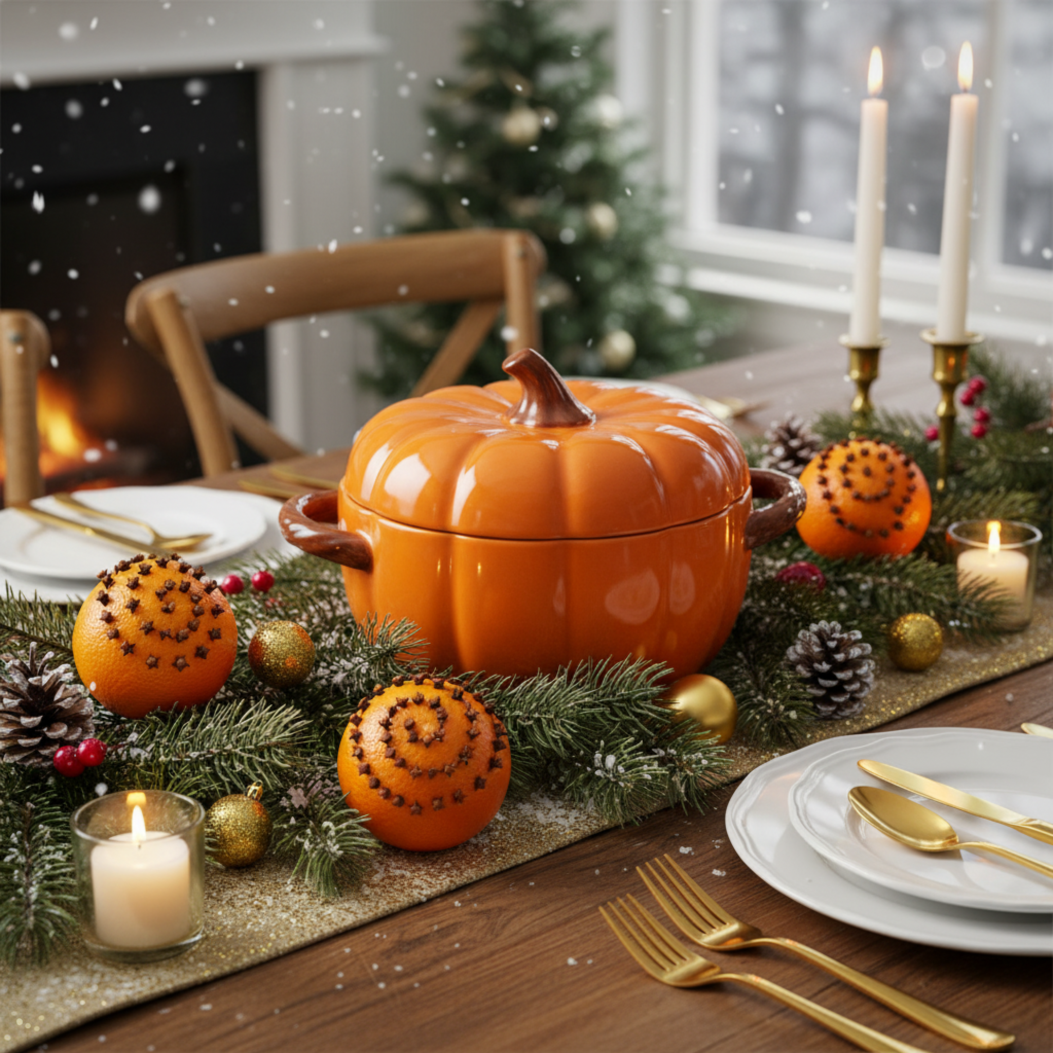 Soupière Citrouille Grand Format – Service de Table Élégant