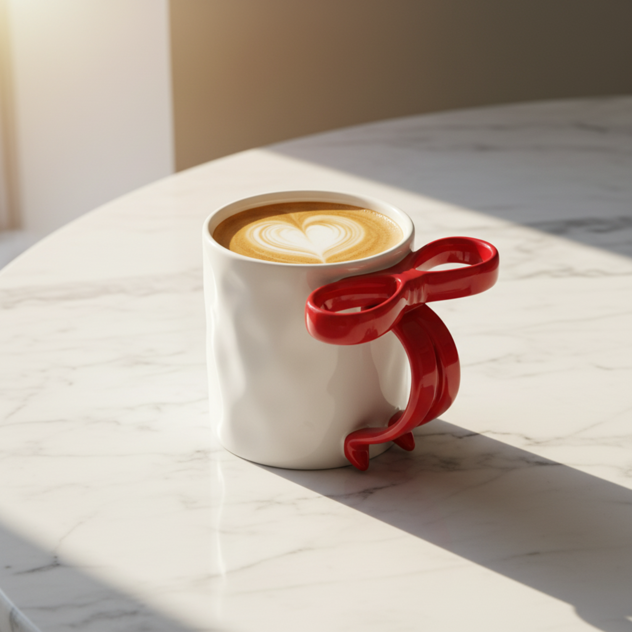 Mug Céramique Design Nœud Rouge – Tasse Originale pour Café Latte